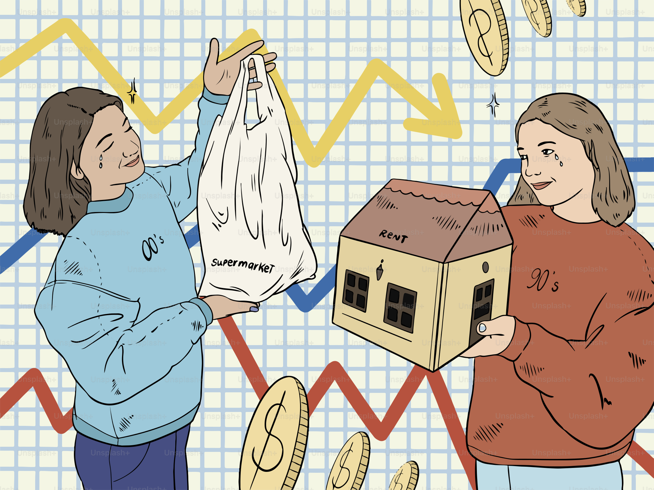 Membeli bahan makanan versus membeli rumah, dengan ekonomi.