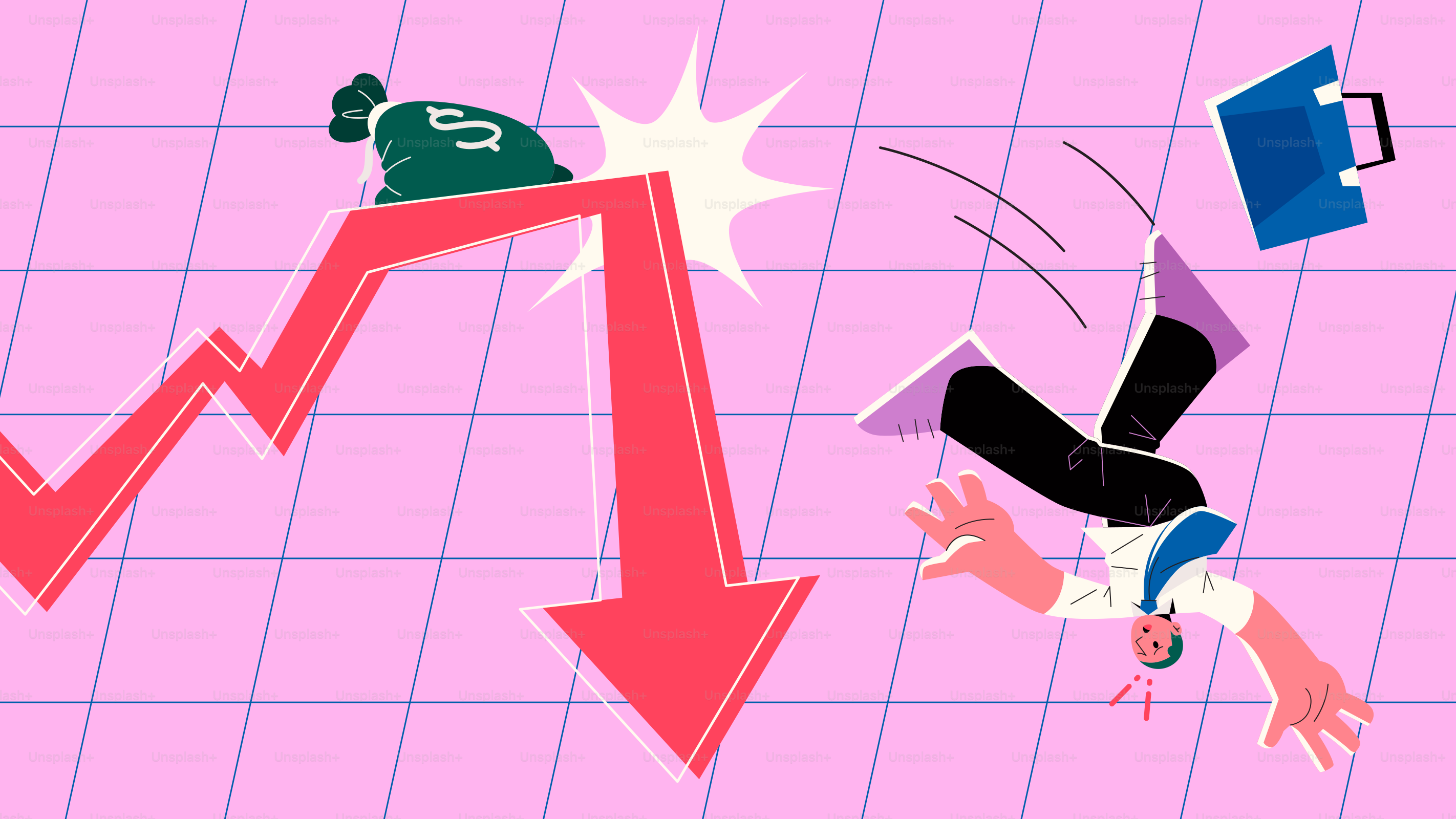 Las pérdidas financieras causan una caída dramática.