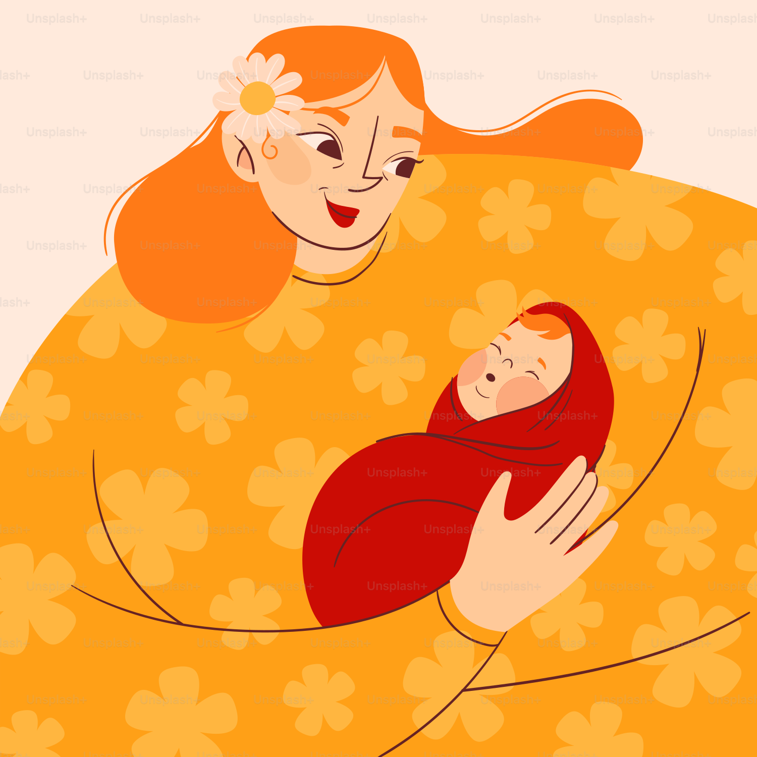 La madre tiene un bambino con amore.