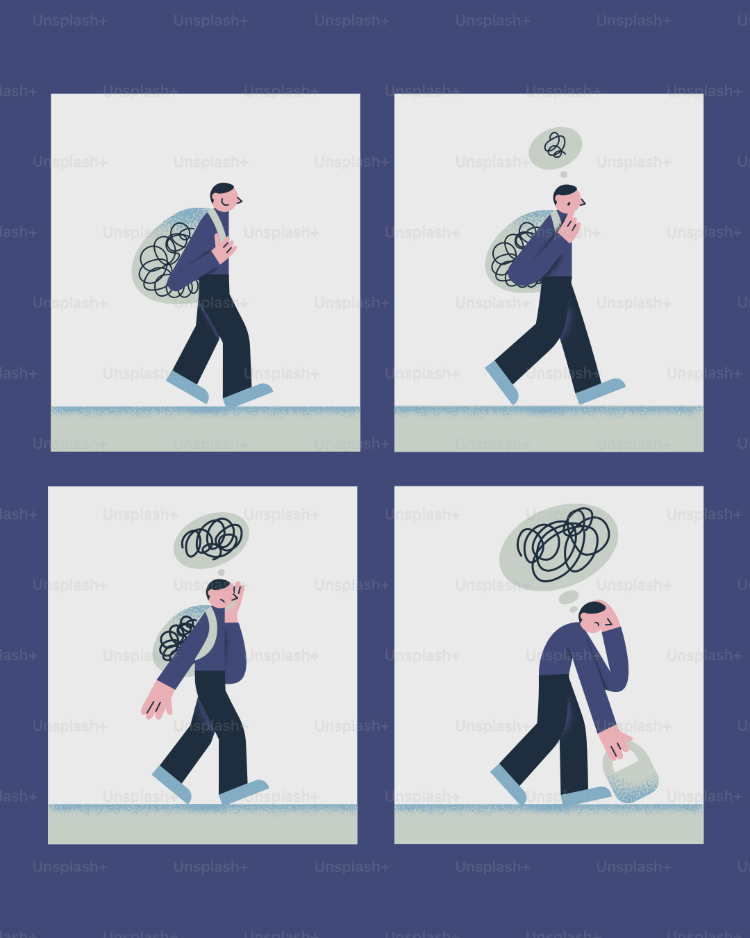 A person struggles with mental struggles and anxiety.