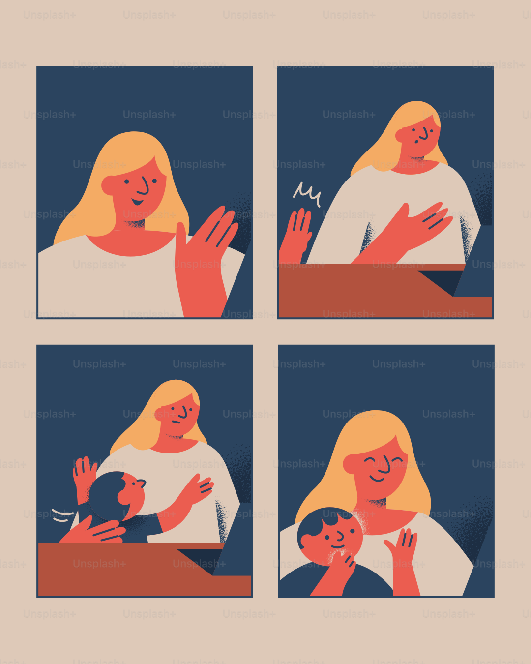 A mother and child are sharing a sweet moment.