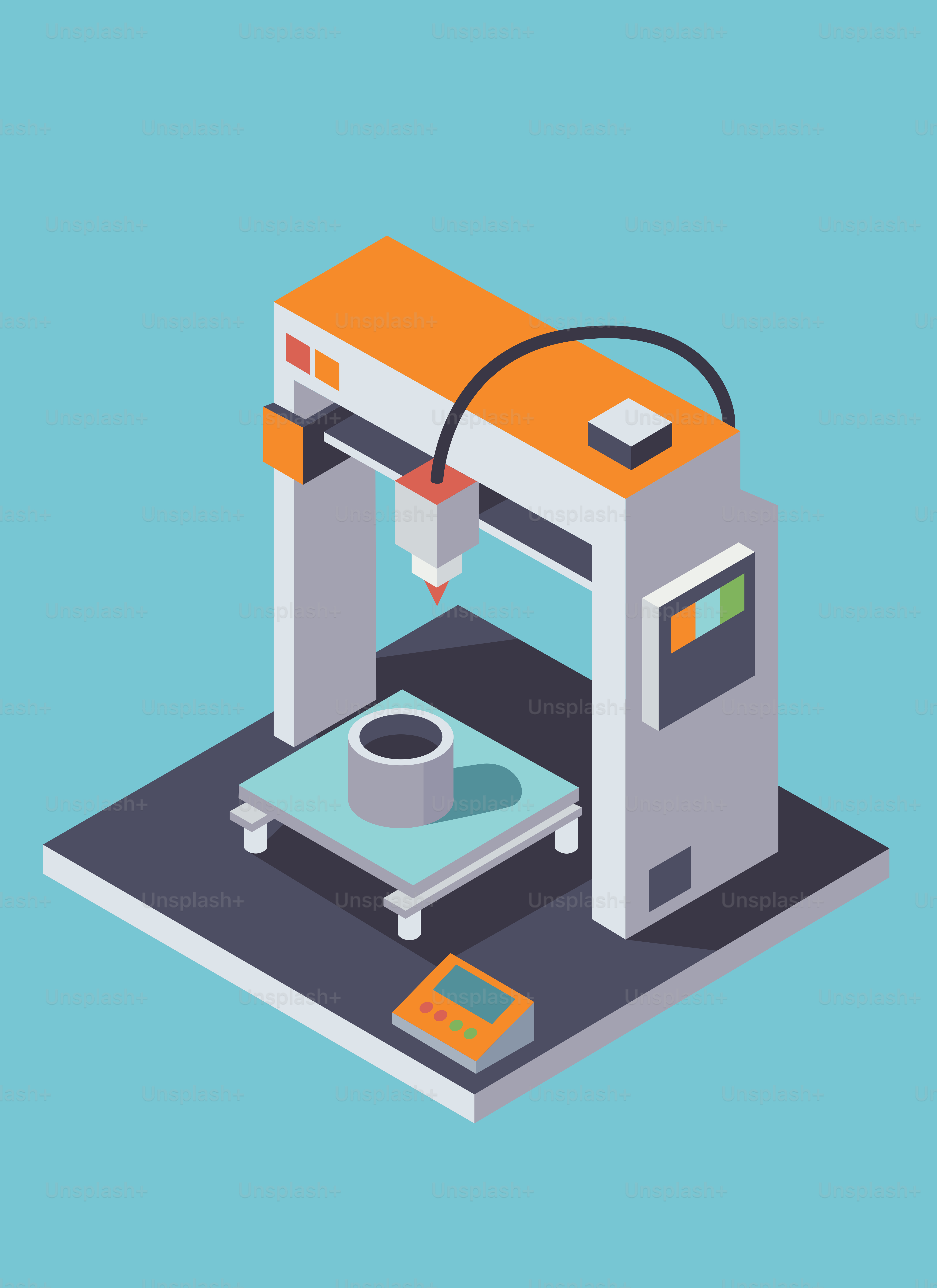 Una impresora 3D está creando un objeto cilíndrico.