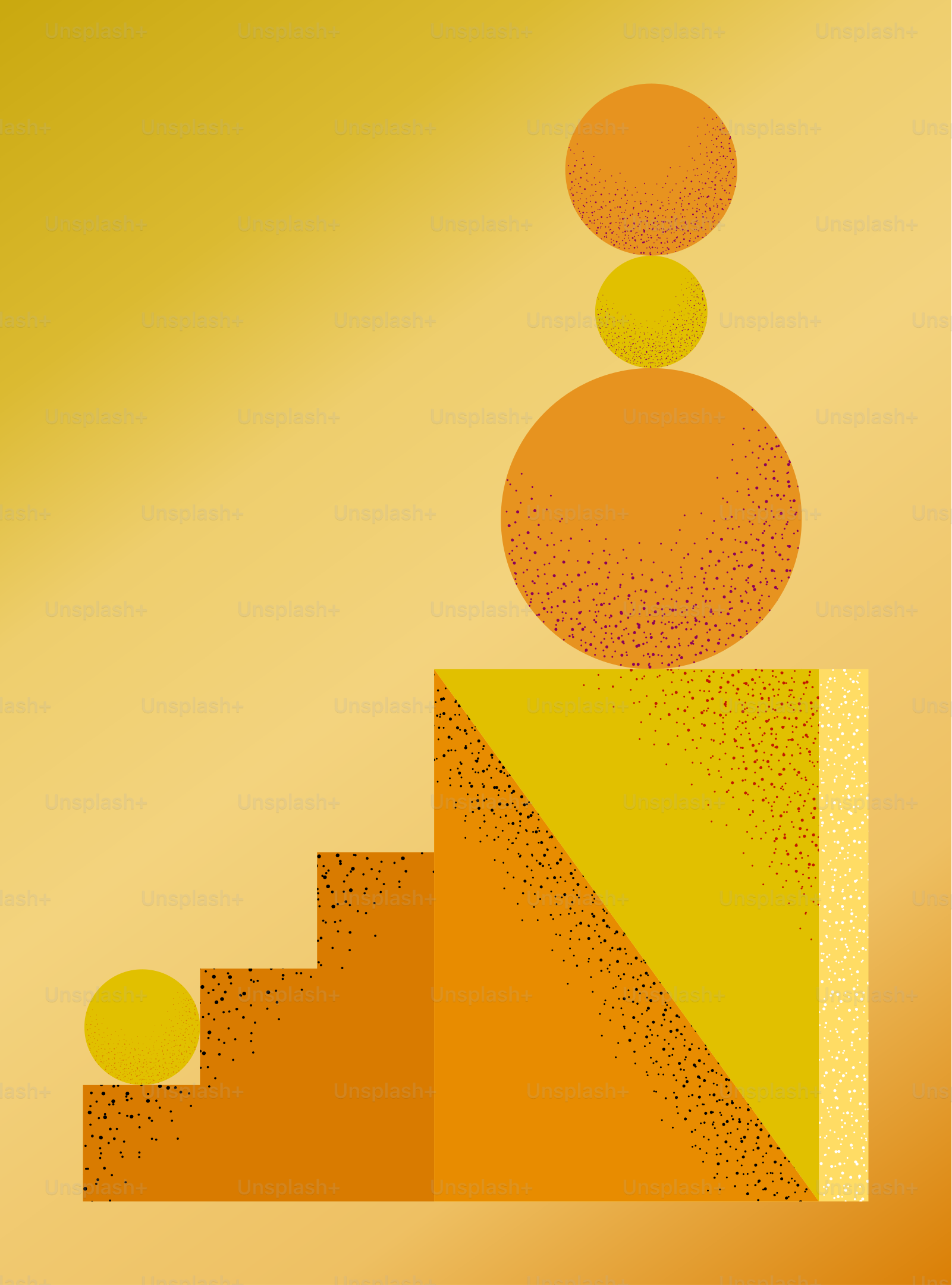 Forme geometriche nei toni del giallo e dell'arancio.