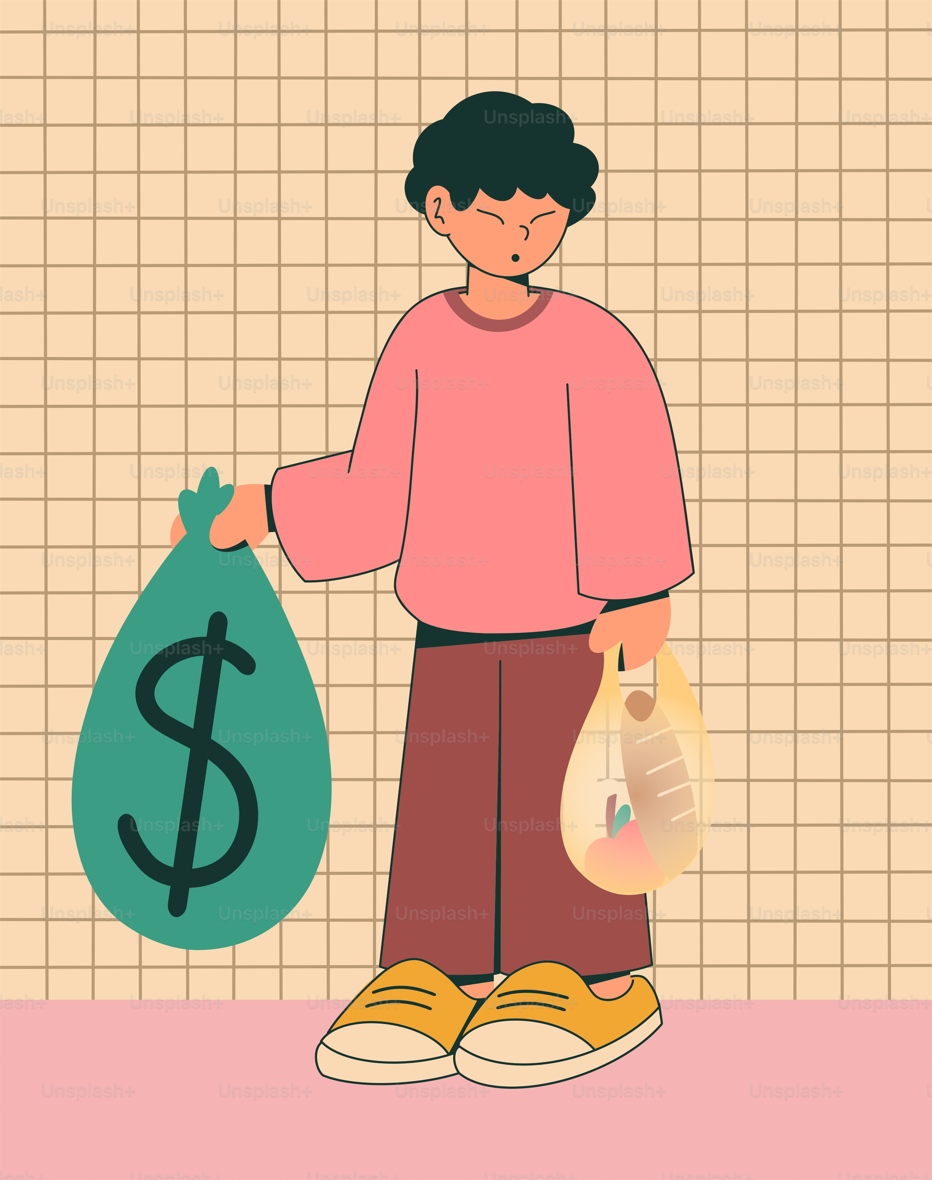 A person is holding a bag of money.