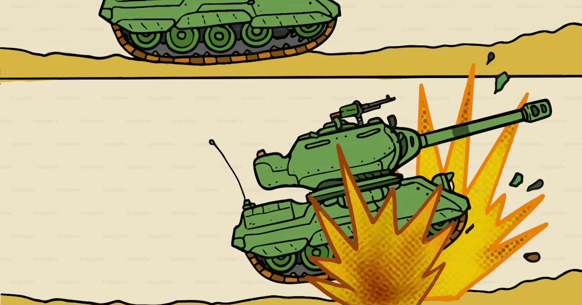 Tank Exploding Animated Tank gets hit and explodes in a battle. vector โ Illustration Image on ...