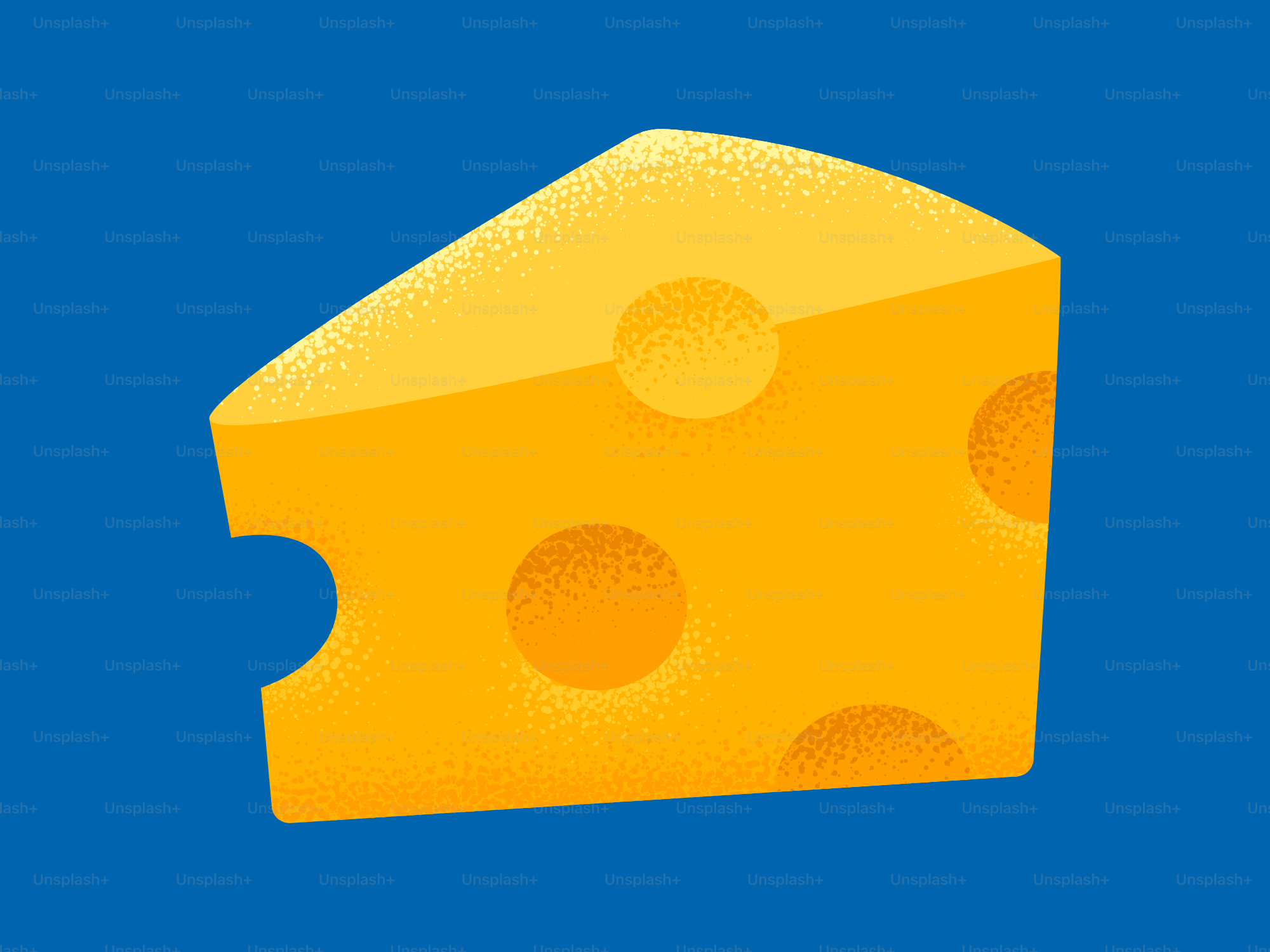 Eine Scheibe Käse mit Löchern.