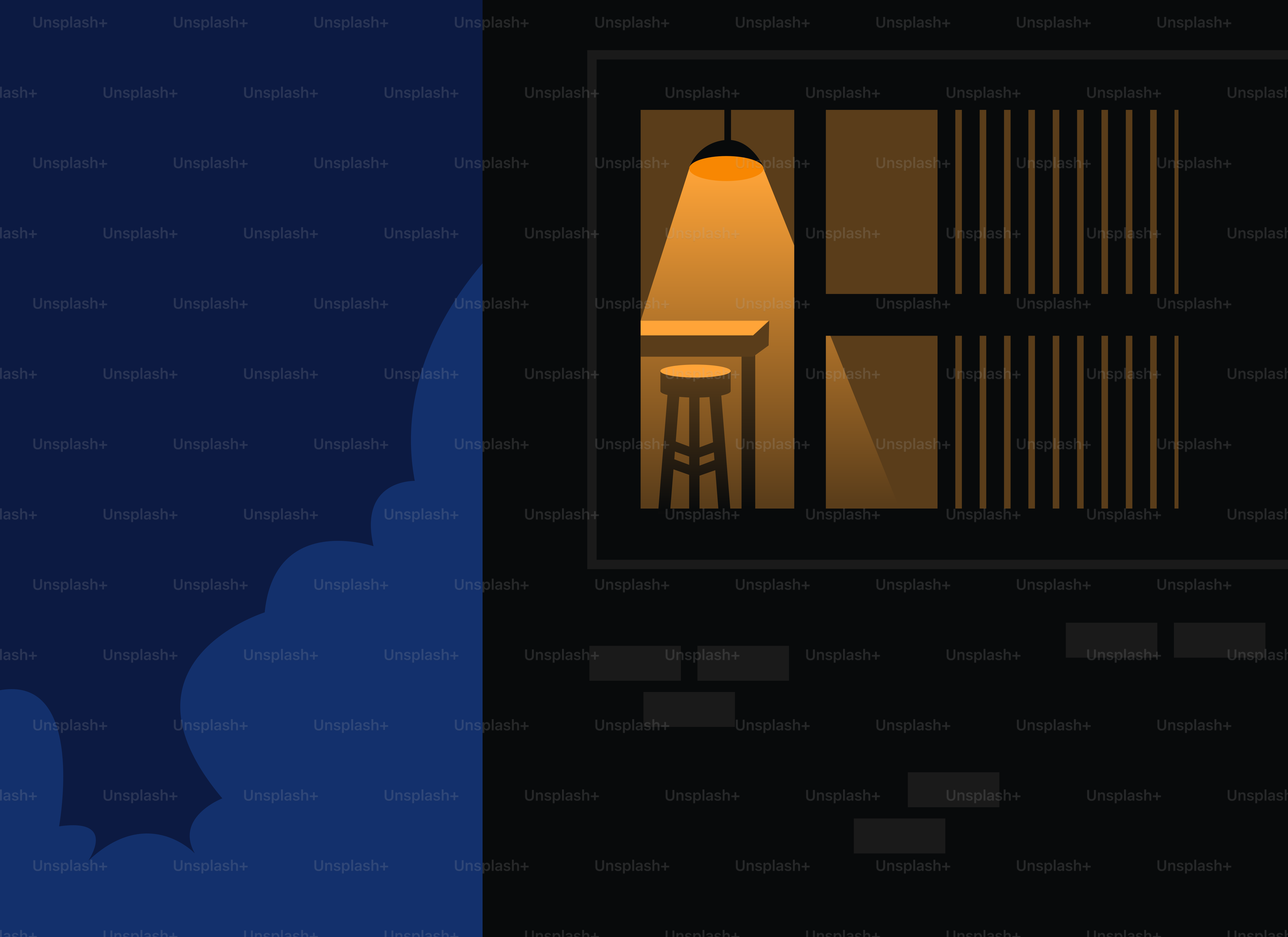 A warm light shines from a bar's window.