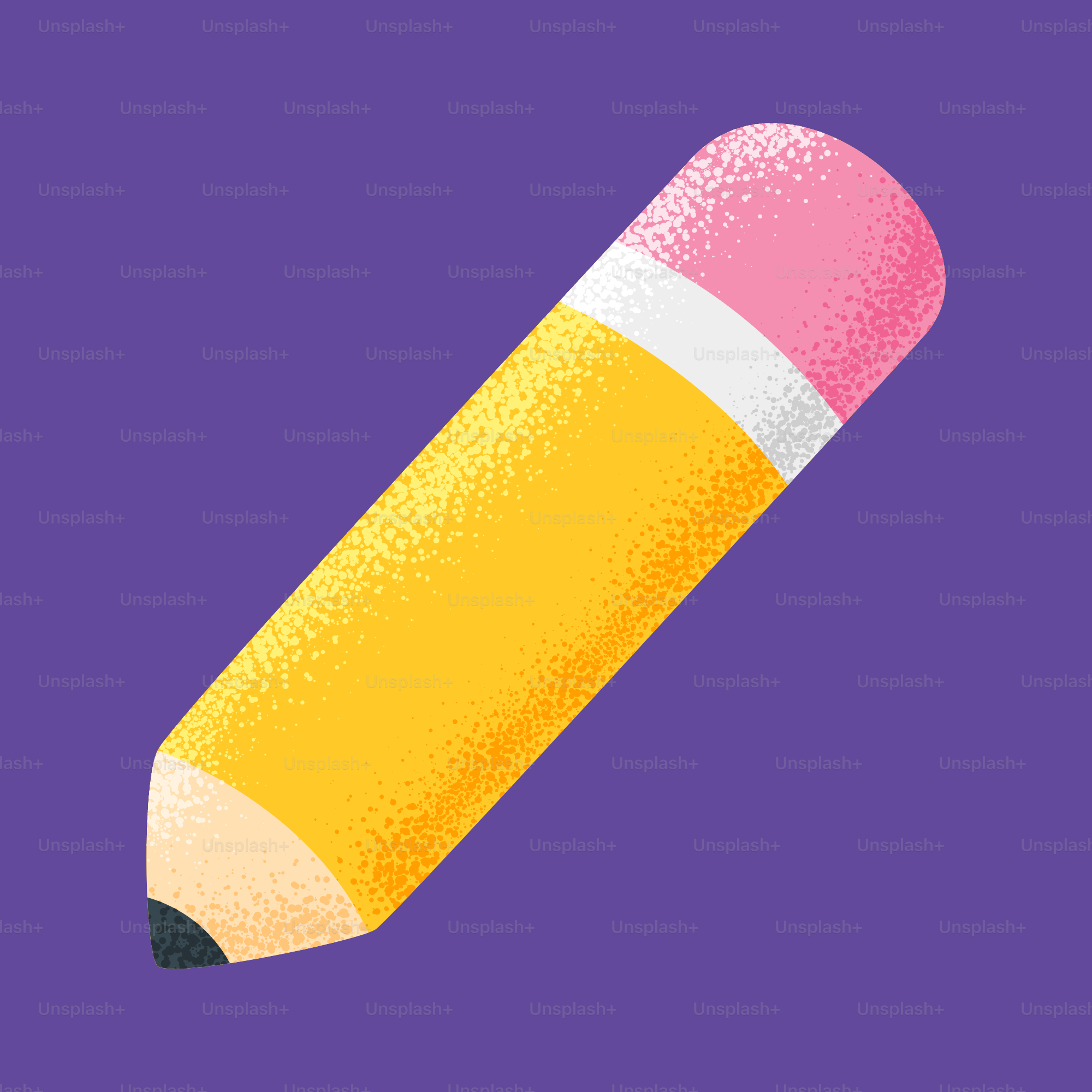 A yellow pencil with an eraser.