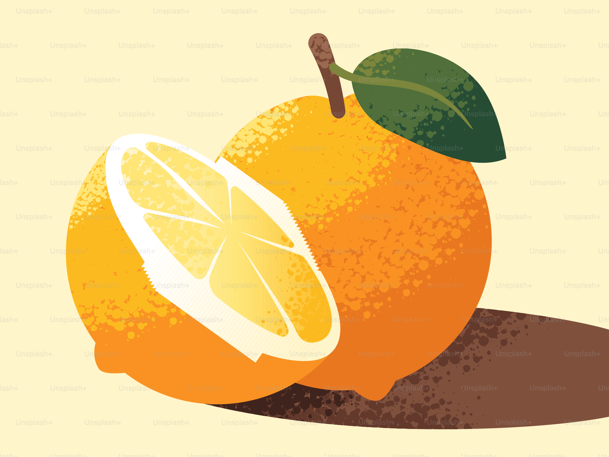 A cut lemon next to a whole lemon.