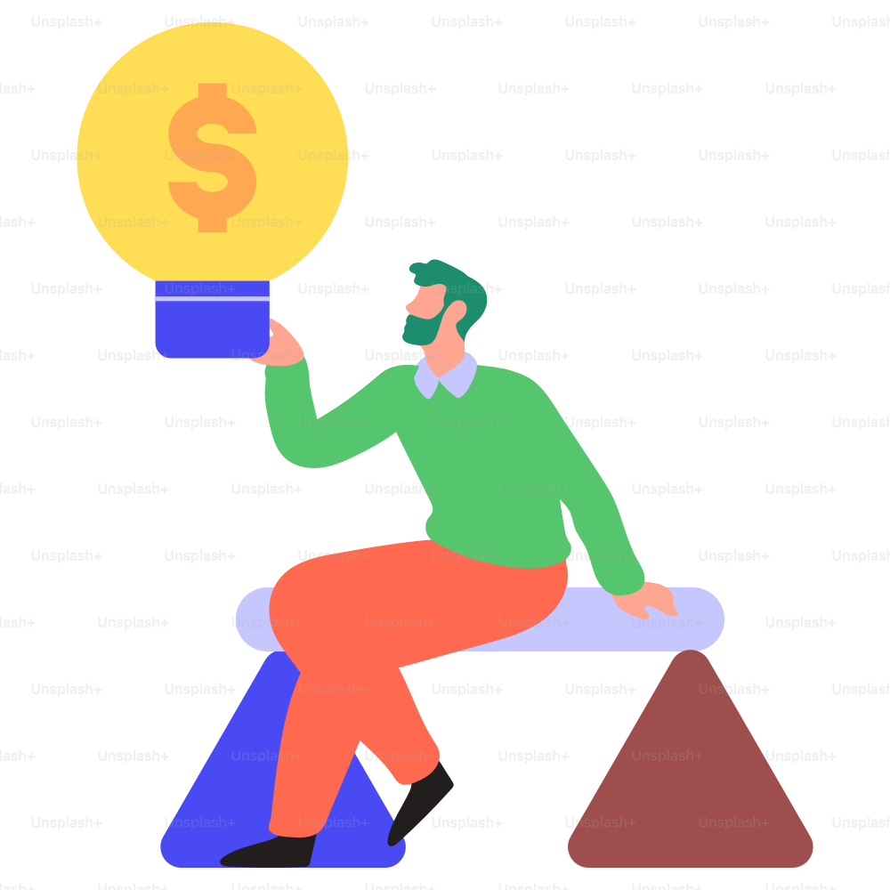 Man has a bright idea about money.