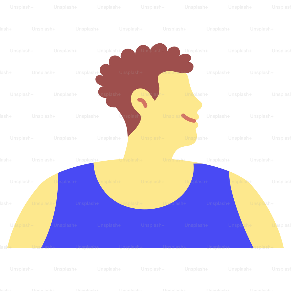 Una persona sonriente con una camiseta azul de tirantes.