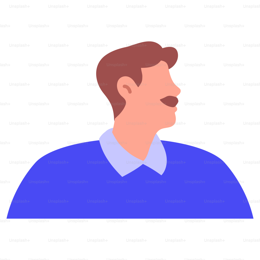 A man with a mustache looks to the side.