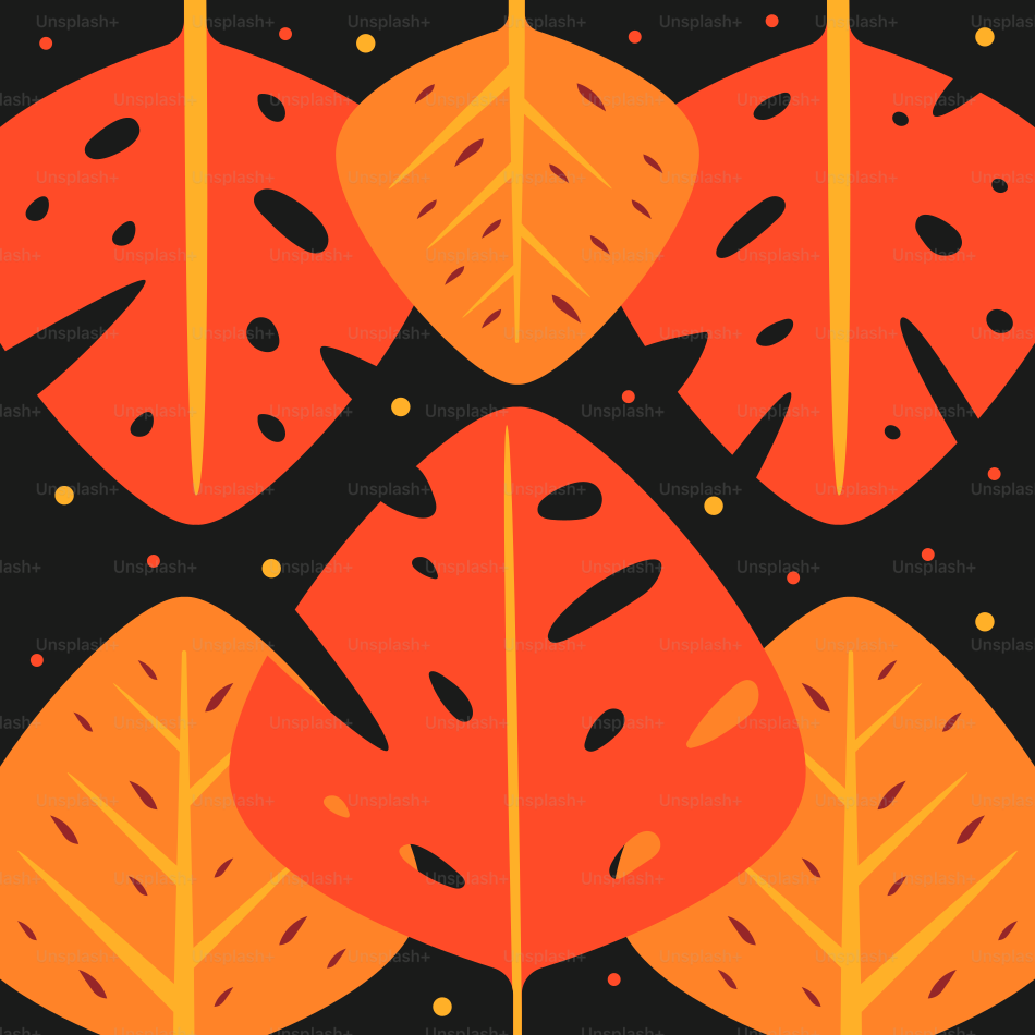 Orange leaves create a beautiful, repeating pattern.