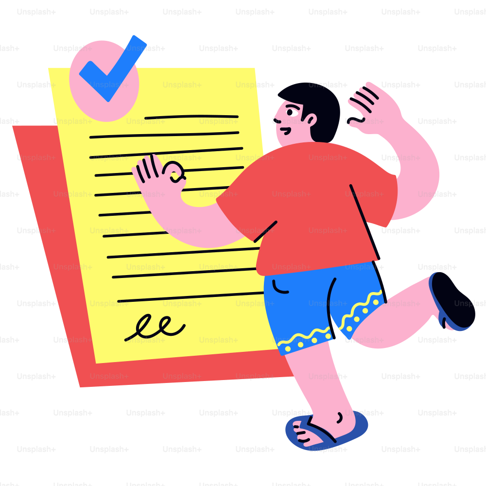 The man signed the document and is excited.