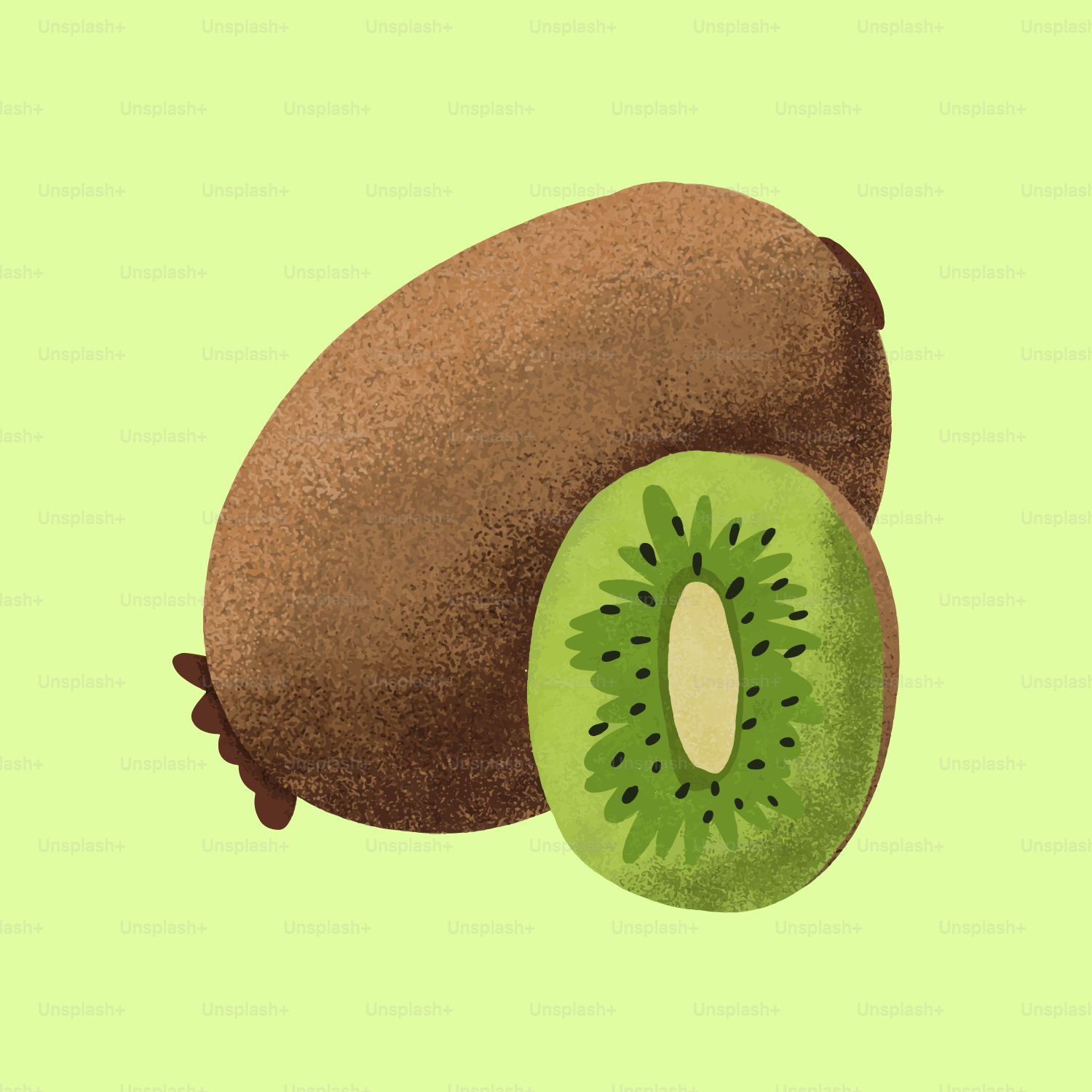 Kiwi-Früchte mit einer aufgeschnitten.