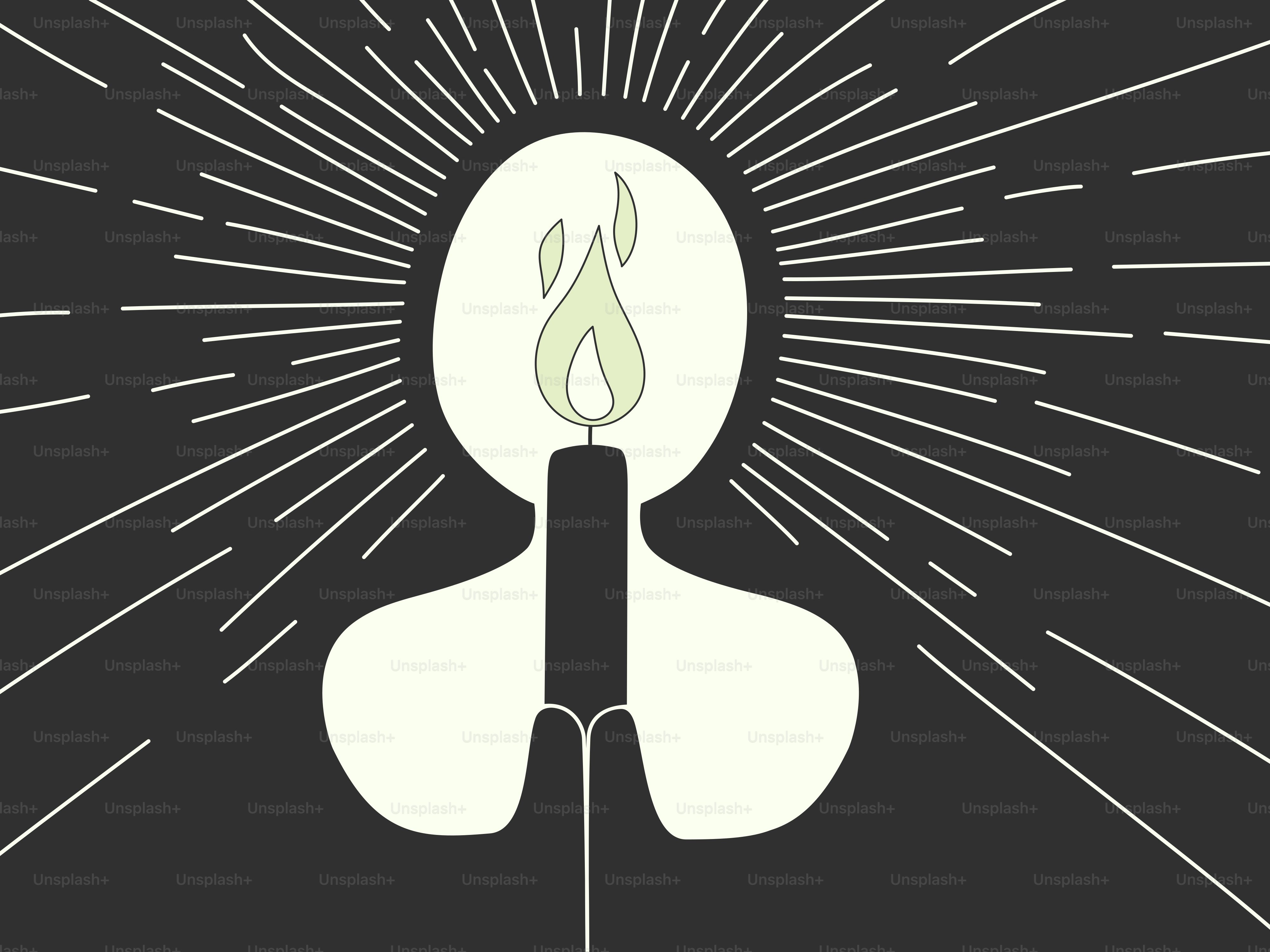 Eine Person hält eine leuchtende Kerze in der Dunkelheit.