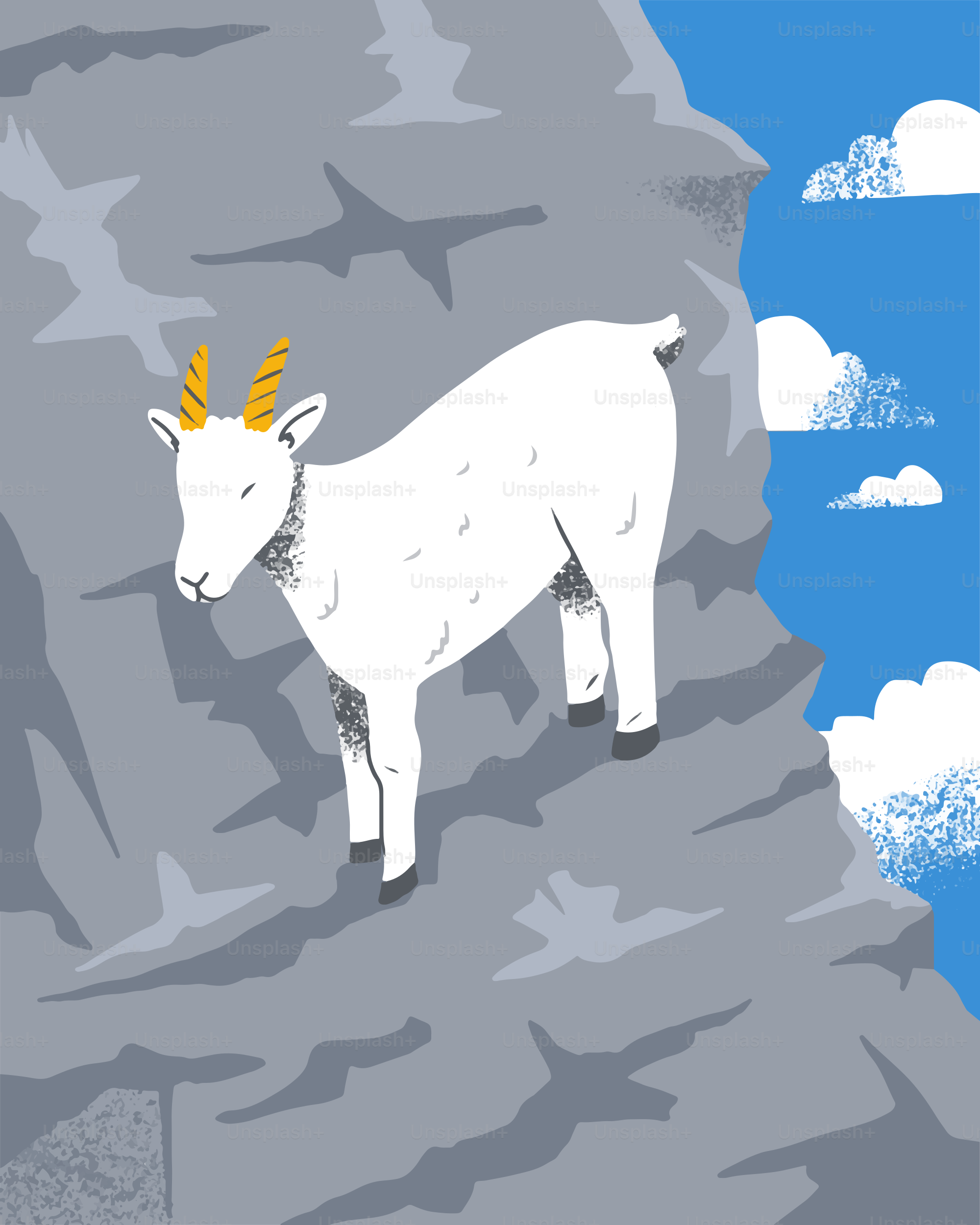 Une chèvre de montagne grimpe une falaise rocheuse.