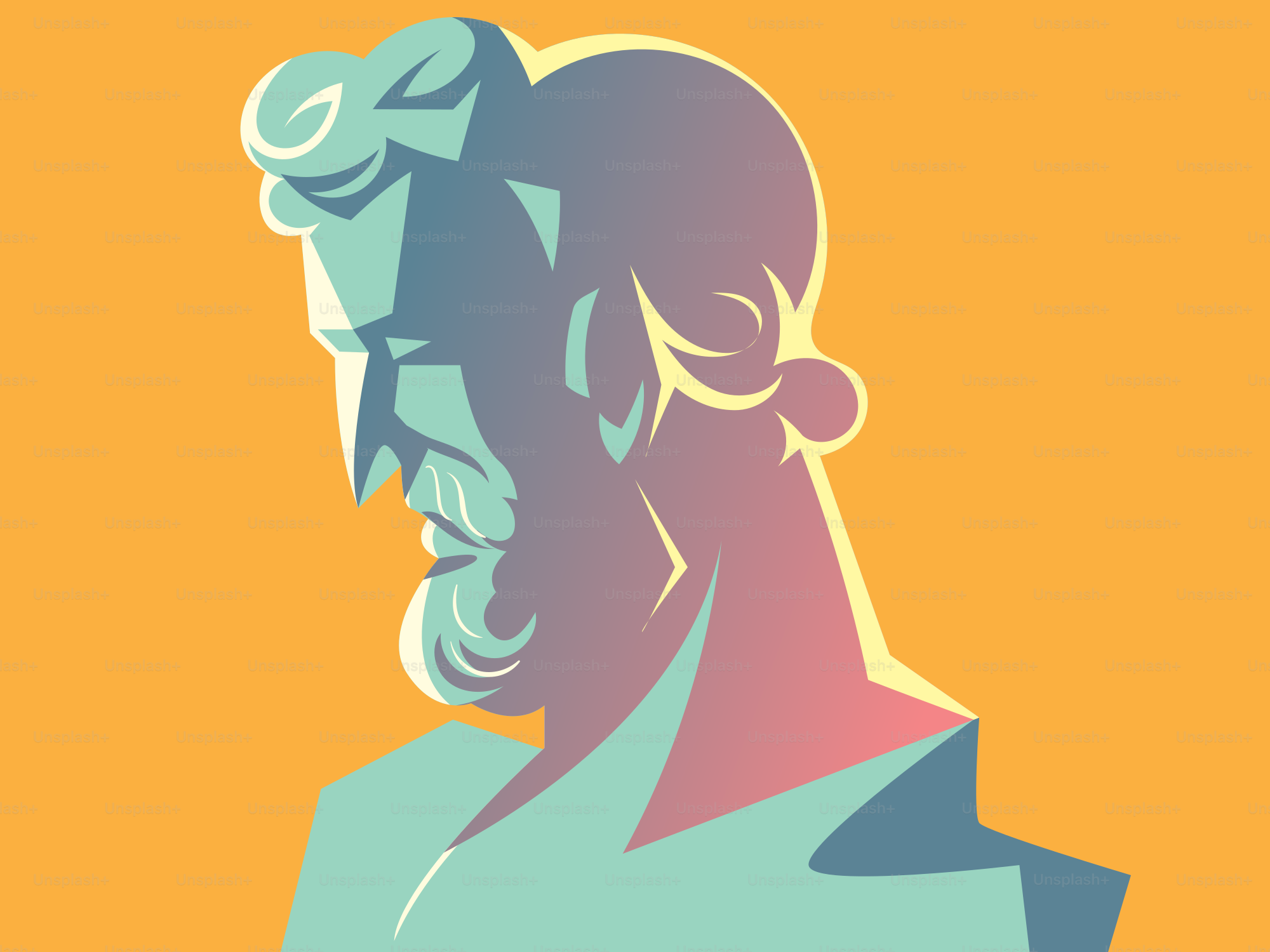 An artistic illustration of a classical statue.