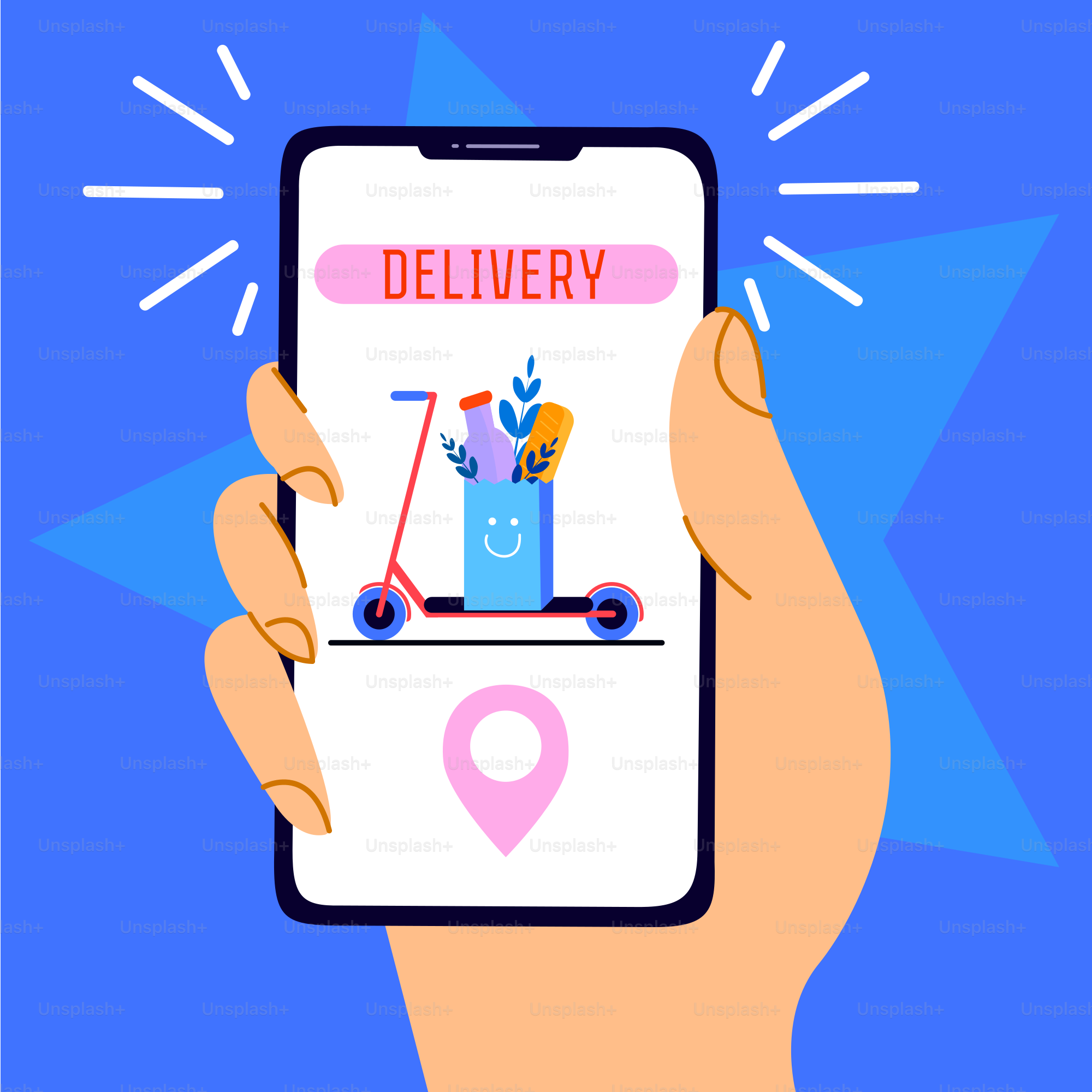 フードデリバリーサービスはスマートフォンで利用可能です。