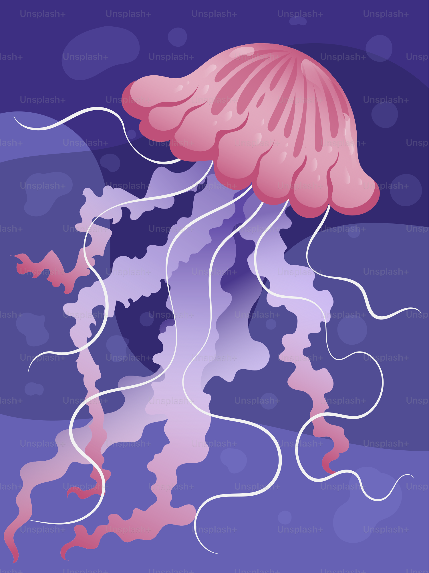 A pink jellyfish floats gracefully in the ocean.