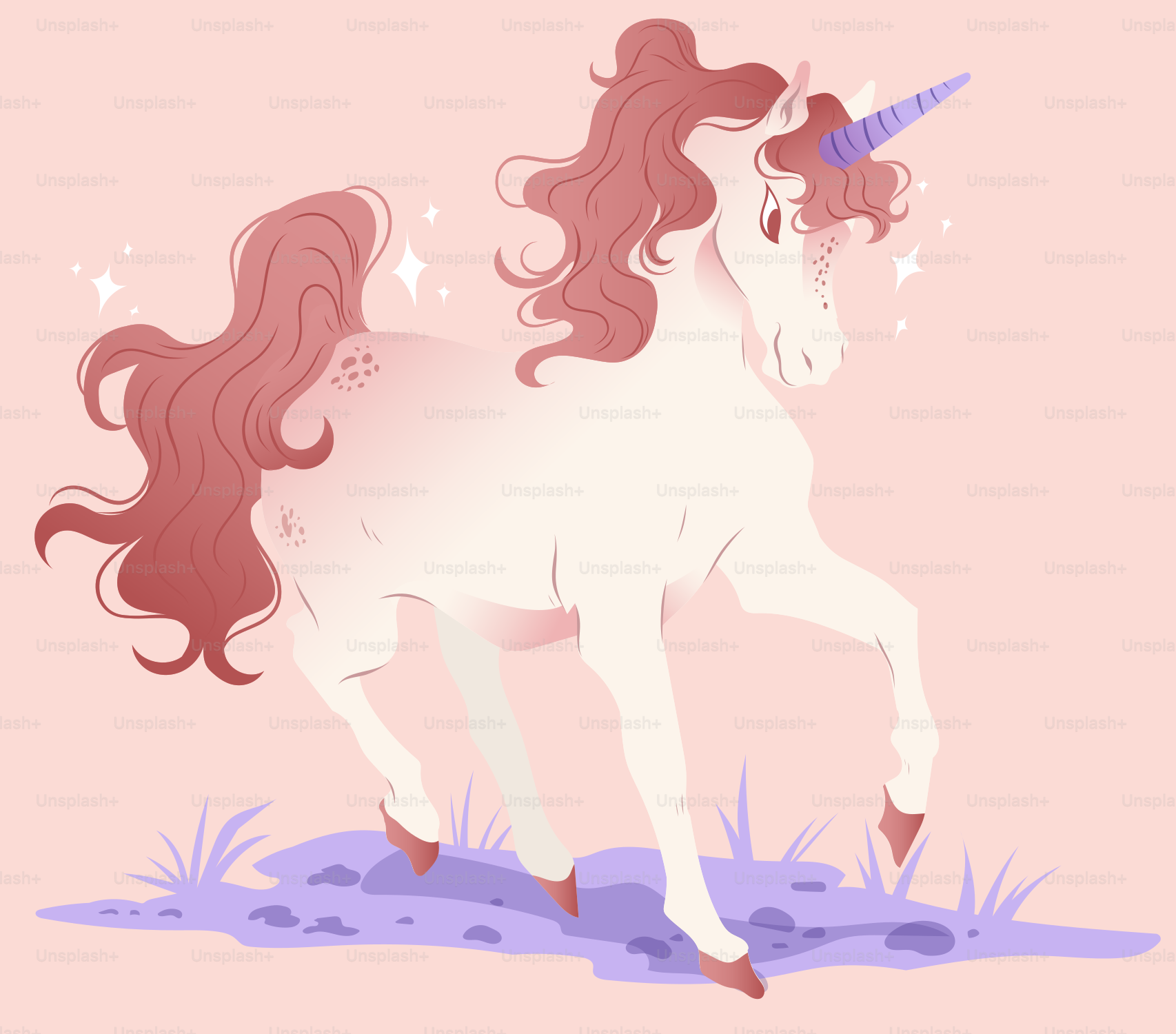 A majestic unicorn gallops across the field.