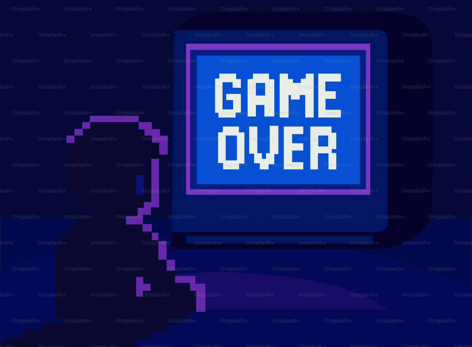 Der Spieler sieht "Game Over" auf dem Bildschirm.