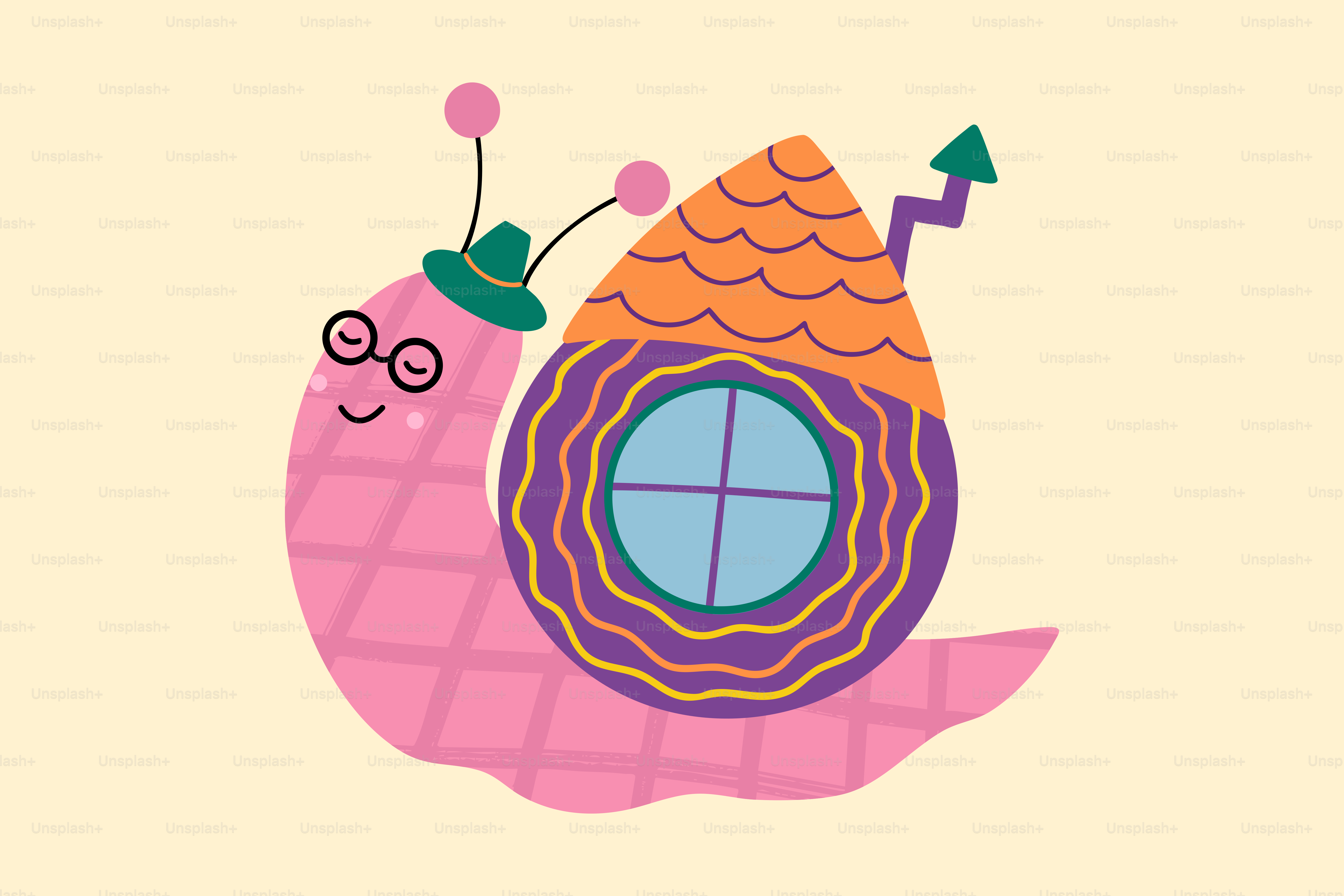 A snail with a house on its back.