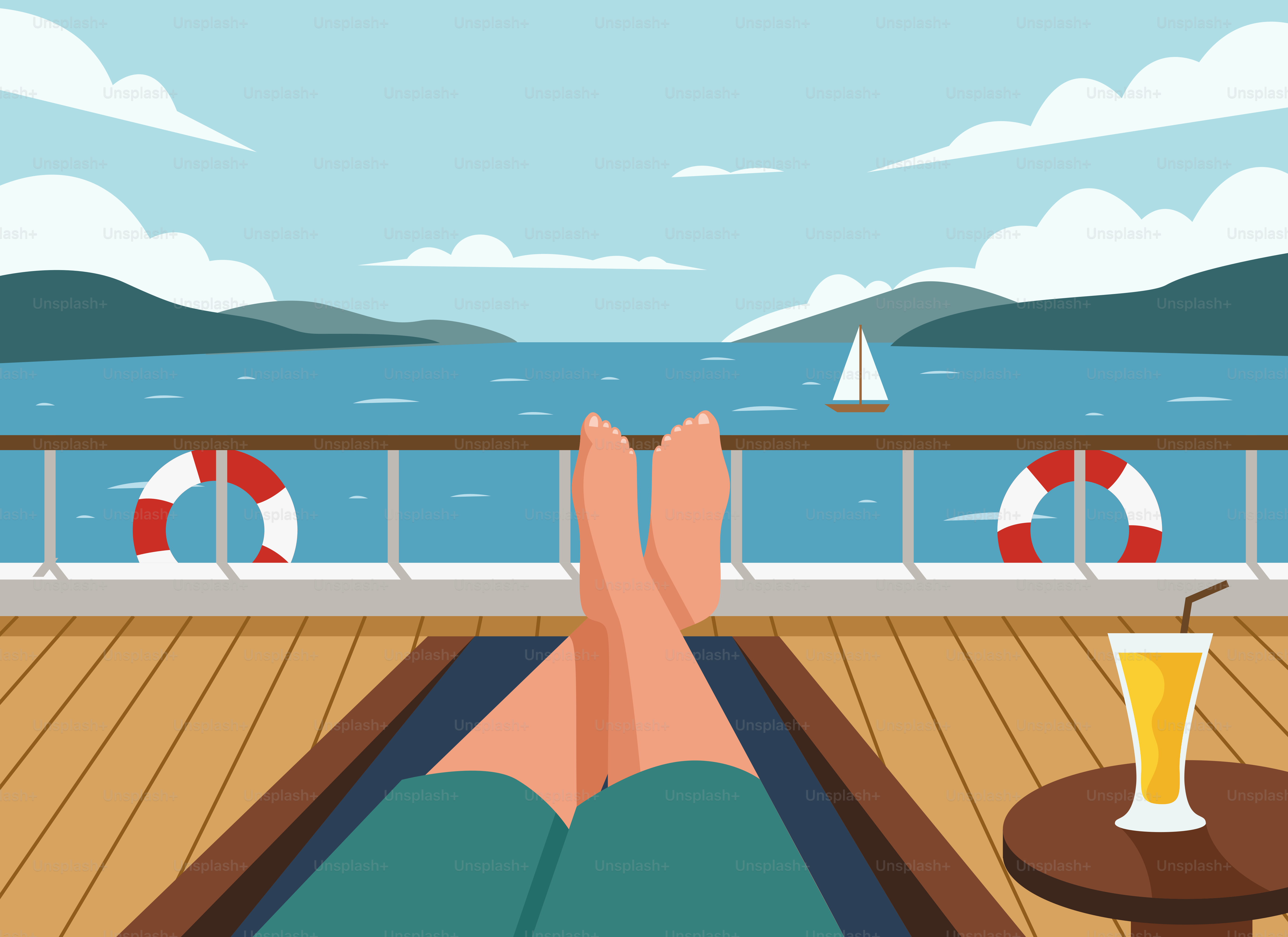 Relaxing on a boat, enjoying the ocean view.