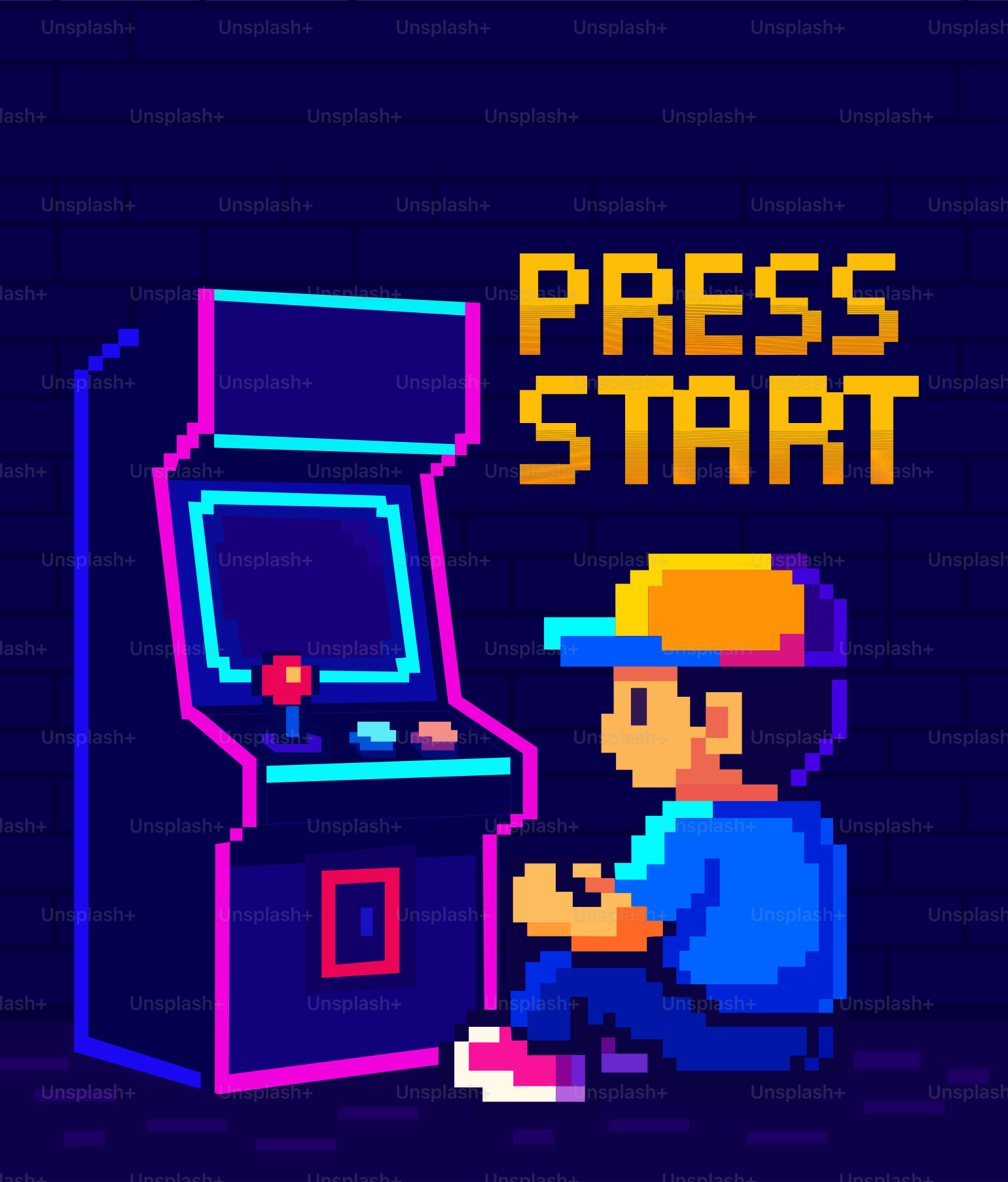 A boy gets ready to play at an arcade.