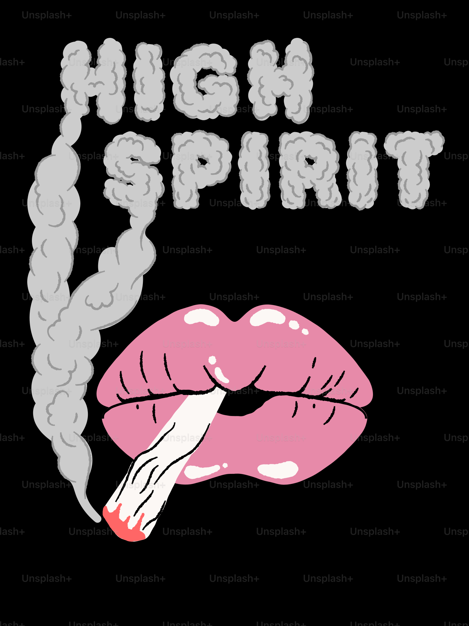 High spirit is represented with smoke and a joint.