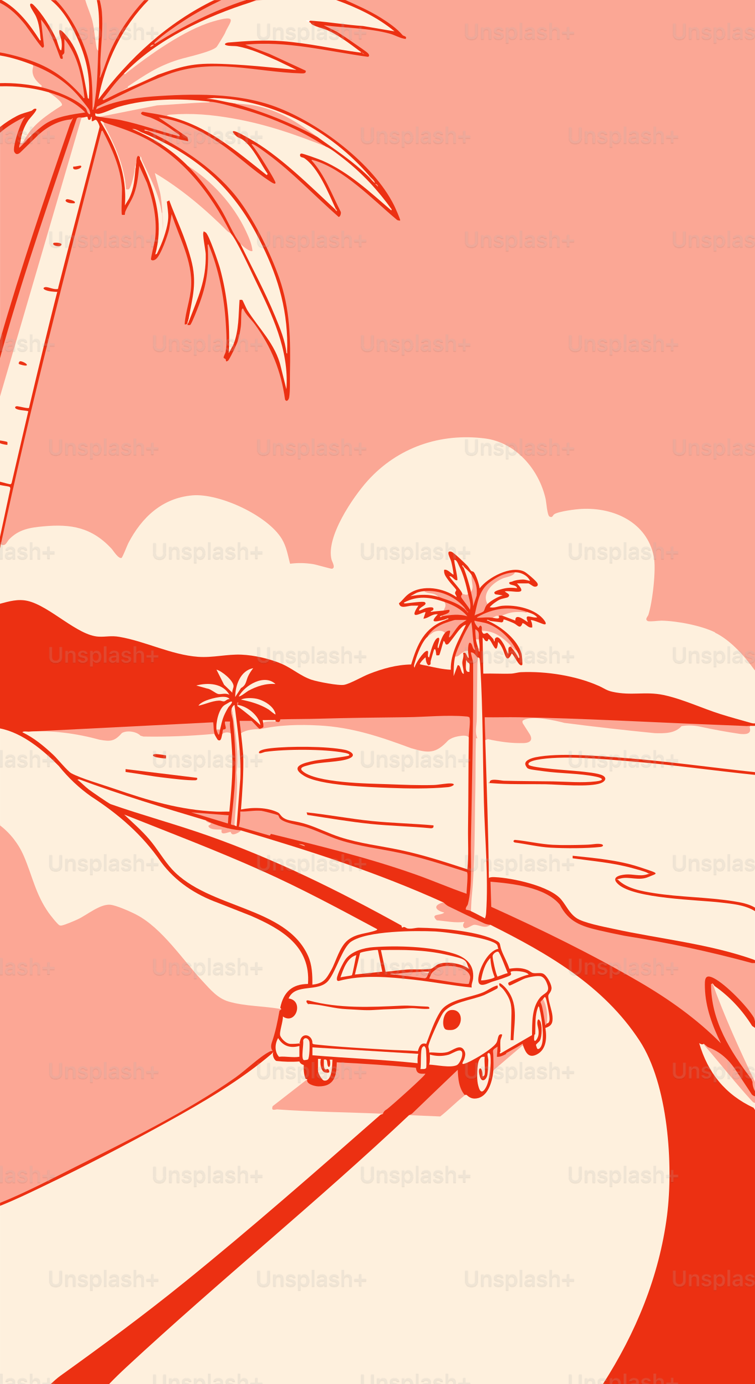 Car drives down a scenic coastal road.