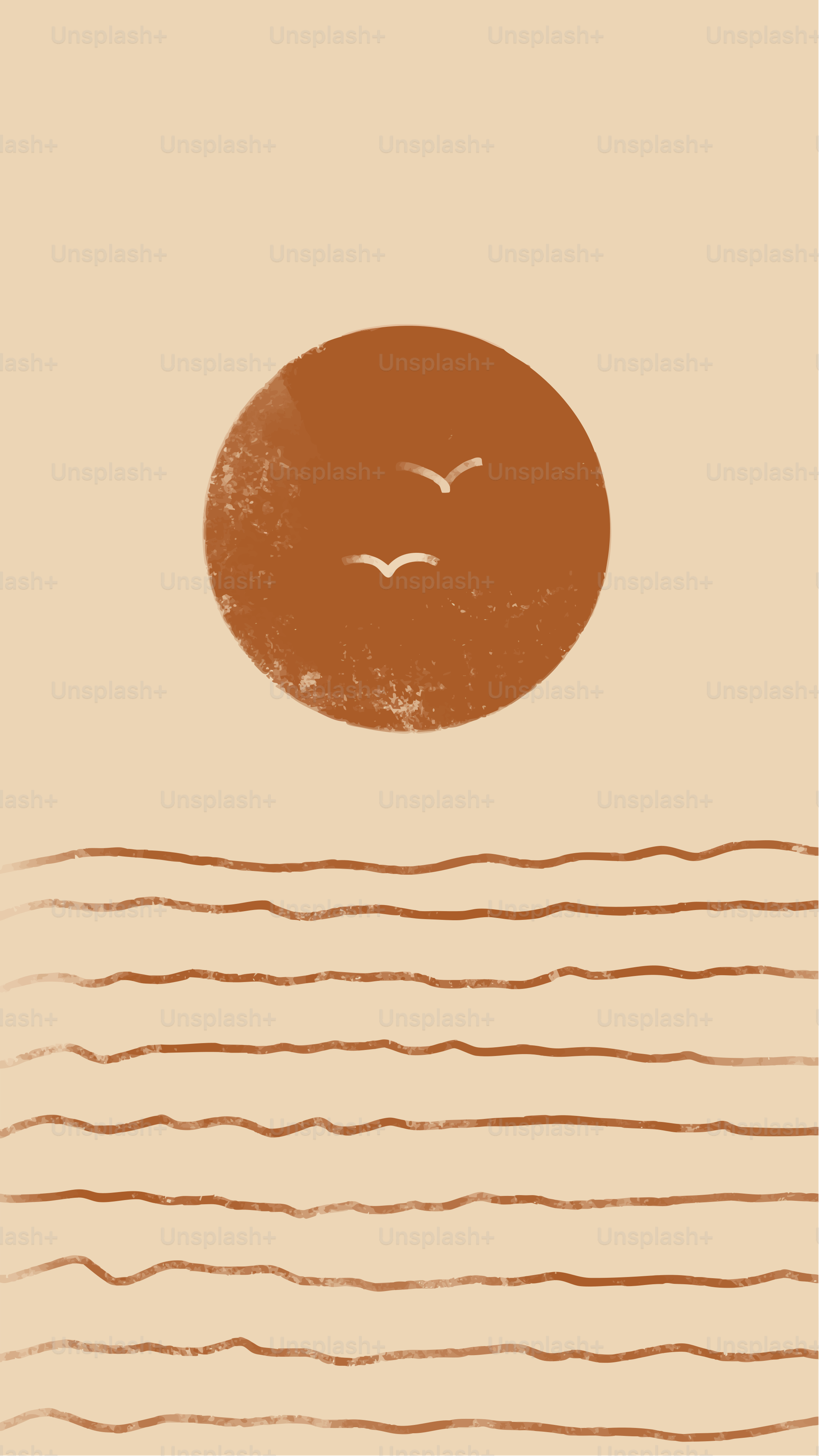 Sun over the sea, with birds in the sky.