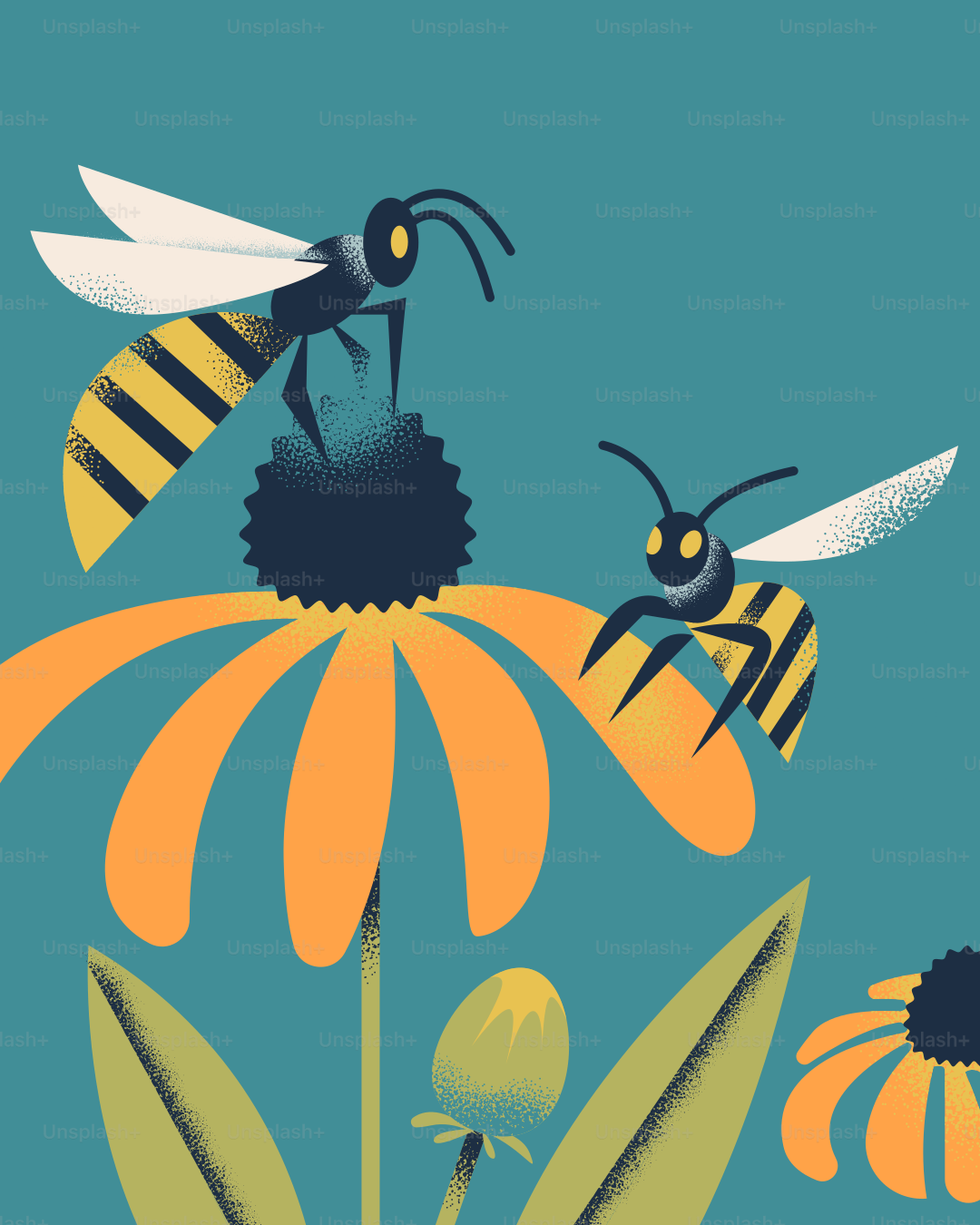 Las abejas recogen néctar de flores coloridas. vector – Imagen de Flor en  Unsplash, image size:3000x3750