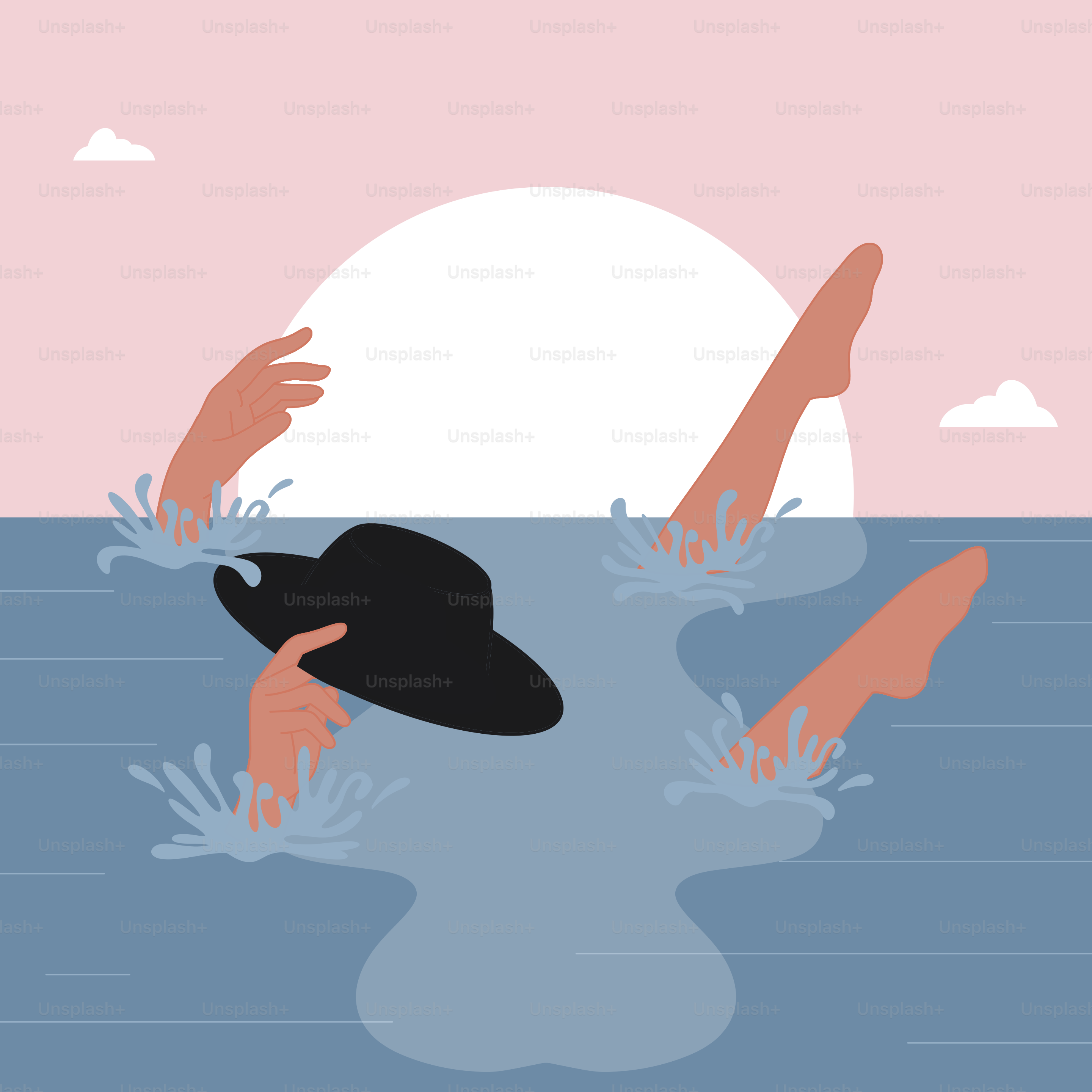 Eine Frau schwimmt in ruhigem, blauem Wasser.