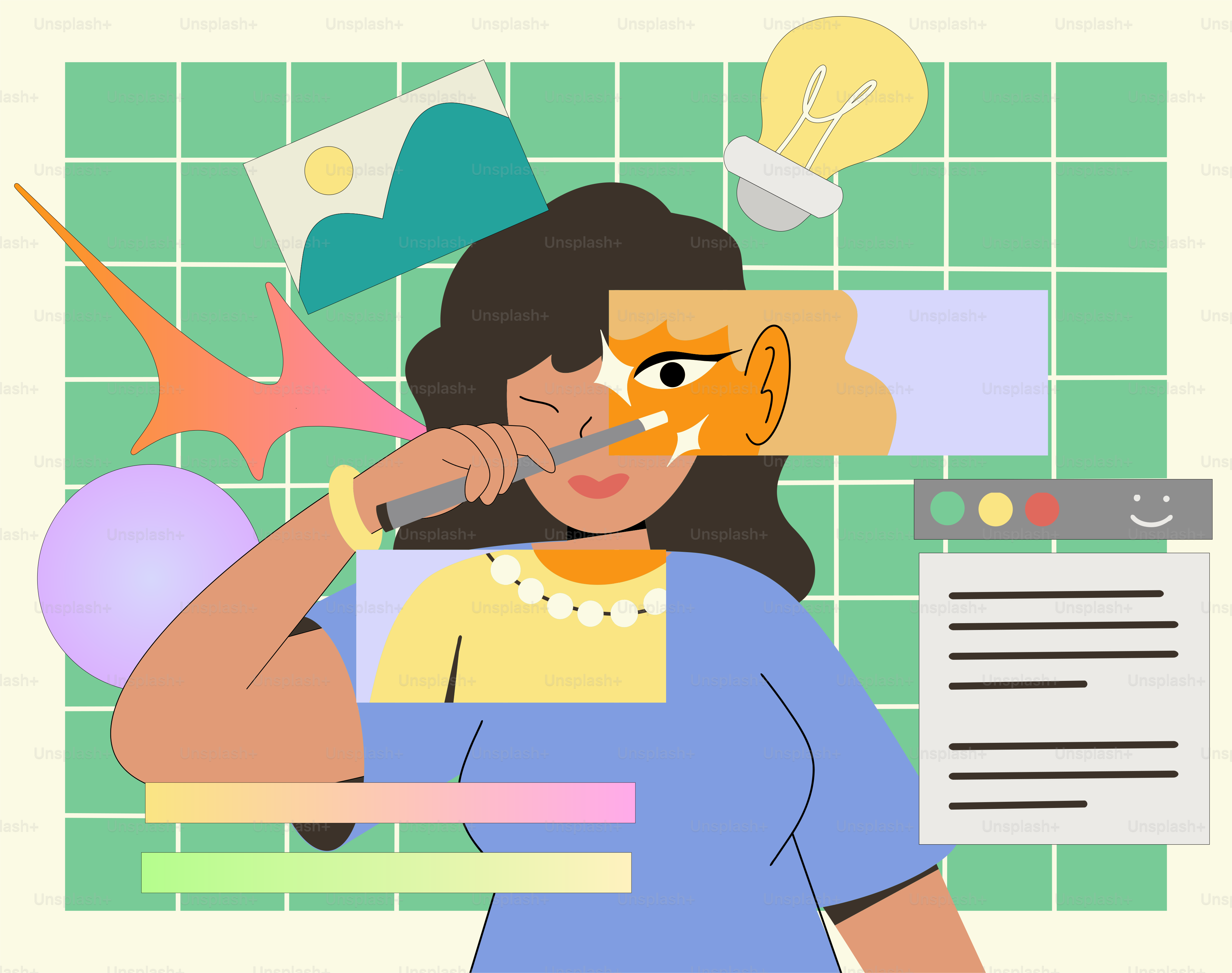 A woman designing and creating artistic content.