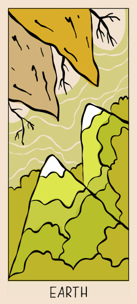 山と土の要素が図面に描かれています。