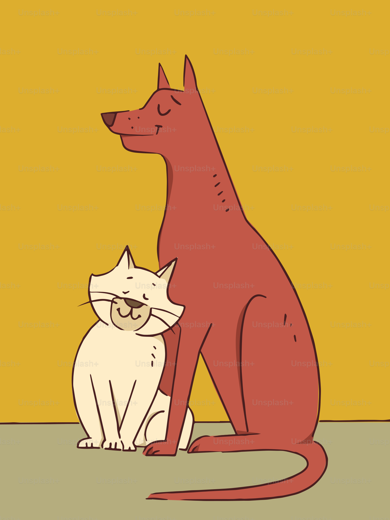 Dog and cat are best friends.