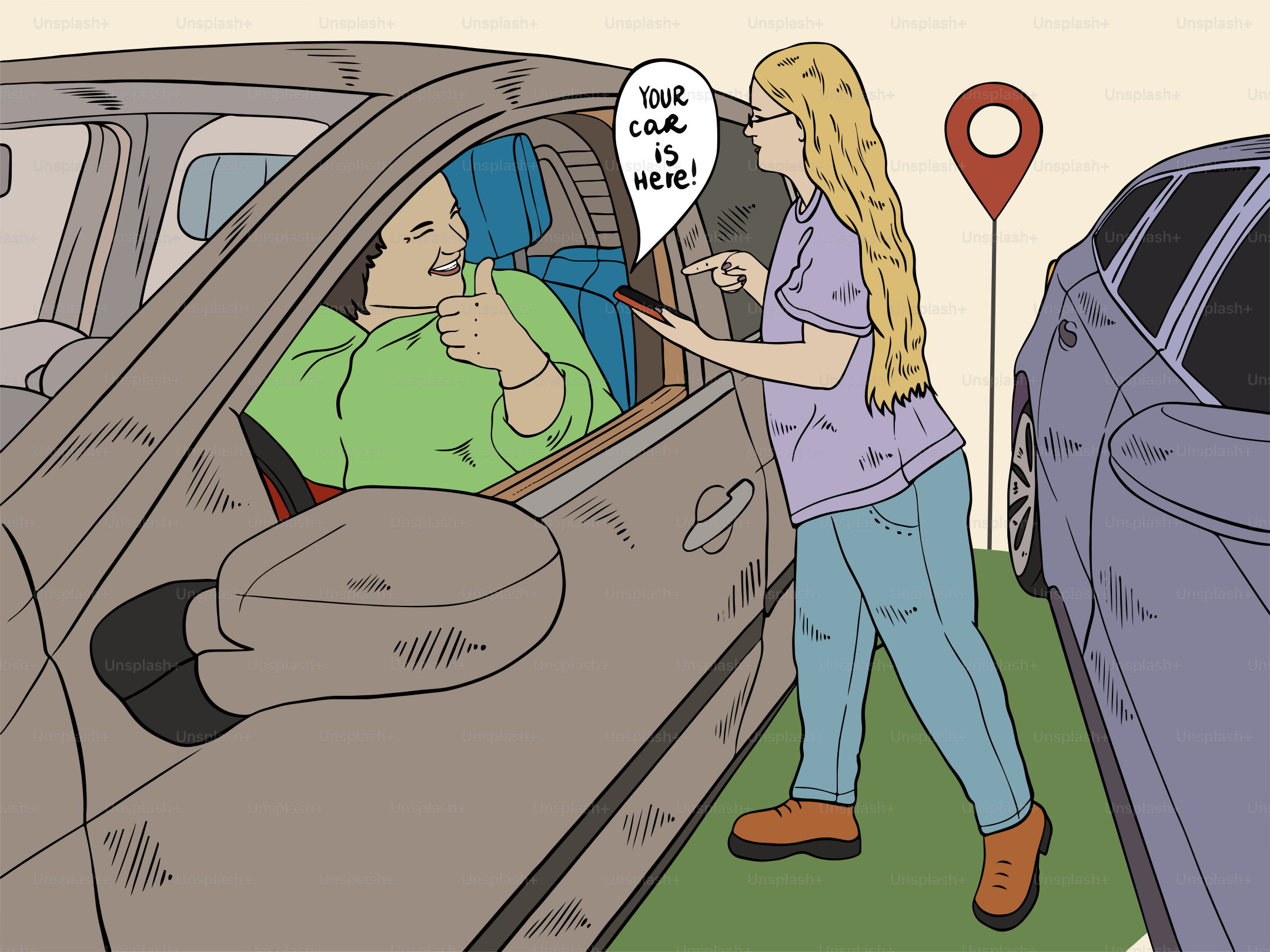 Alguien está guiando a un conductor hasta una plaza de aparcamiento.