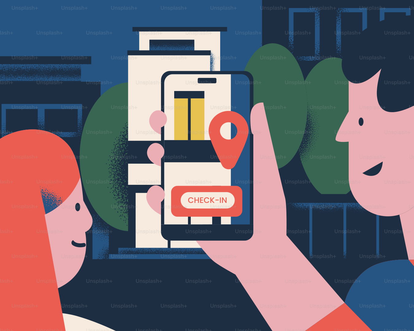 Checking into a hotel with a mobile app.