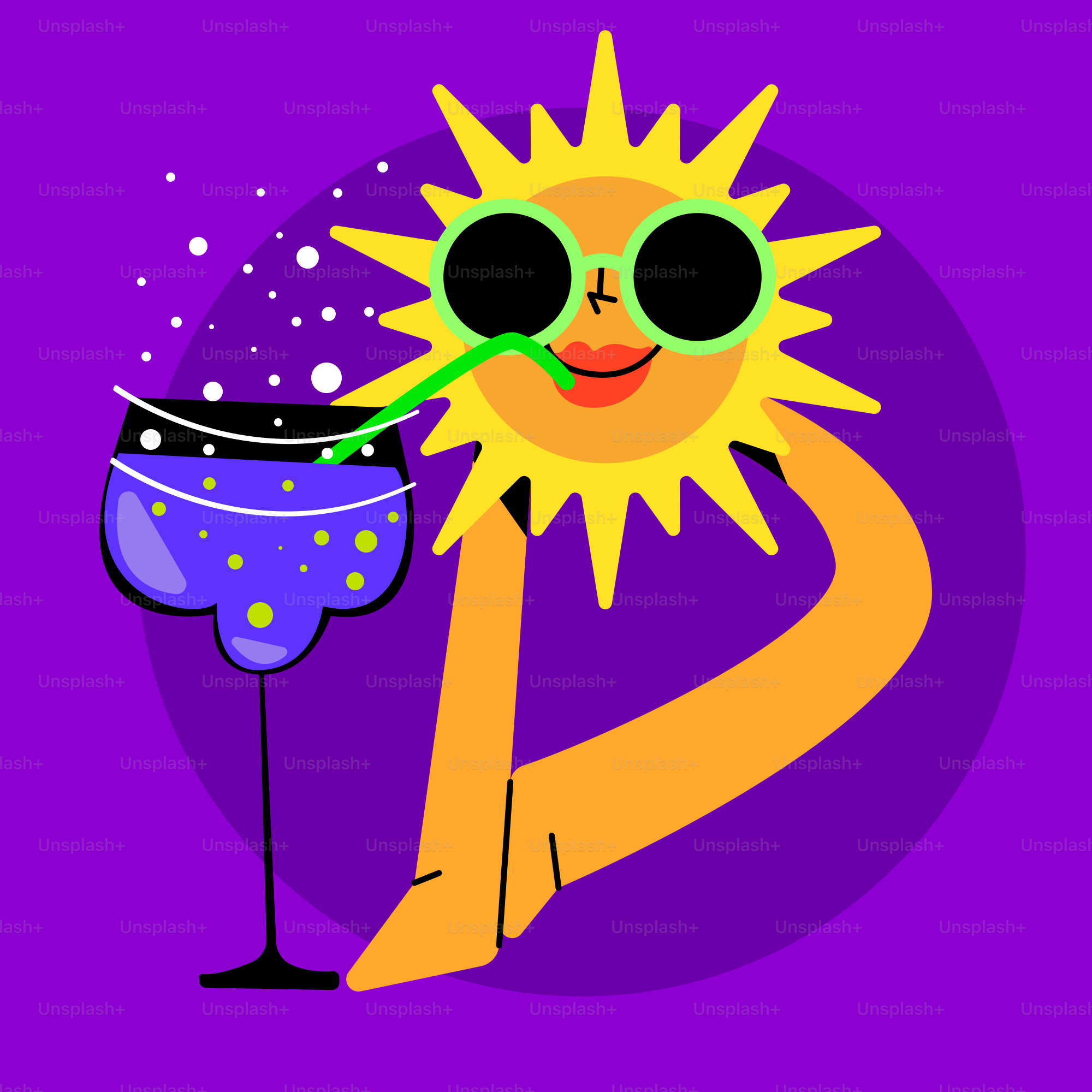 O sol desfruta de um coquetel.
