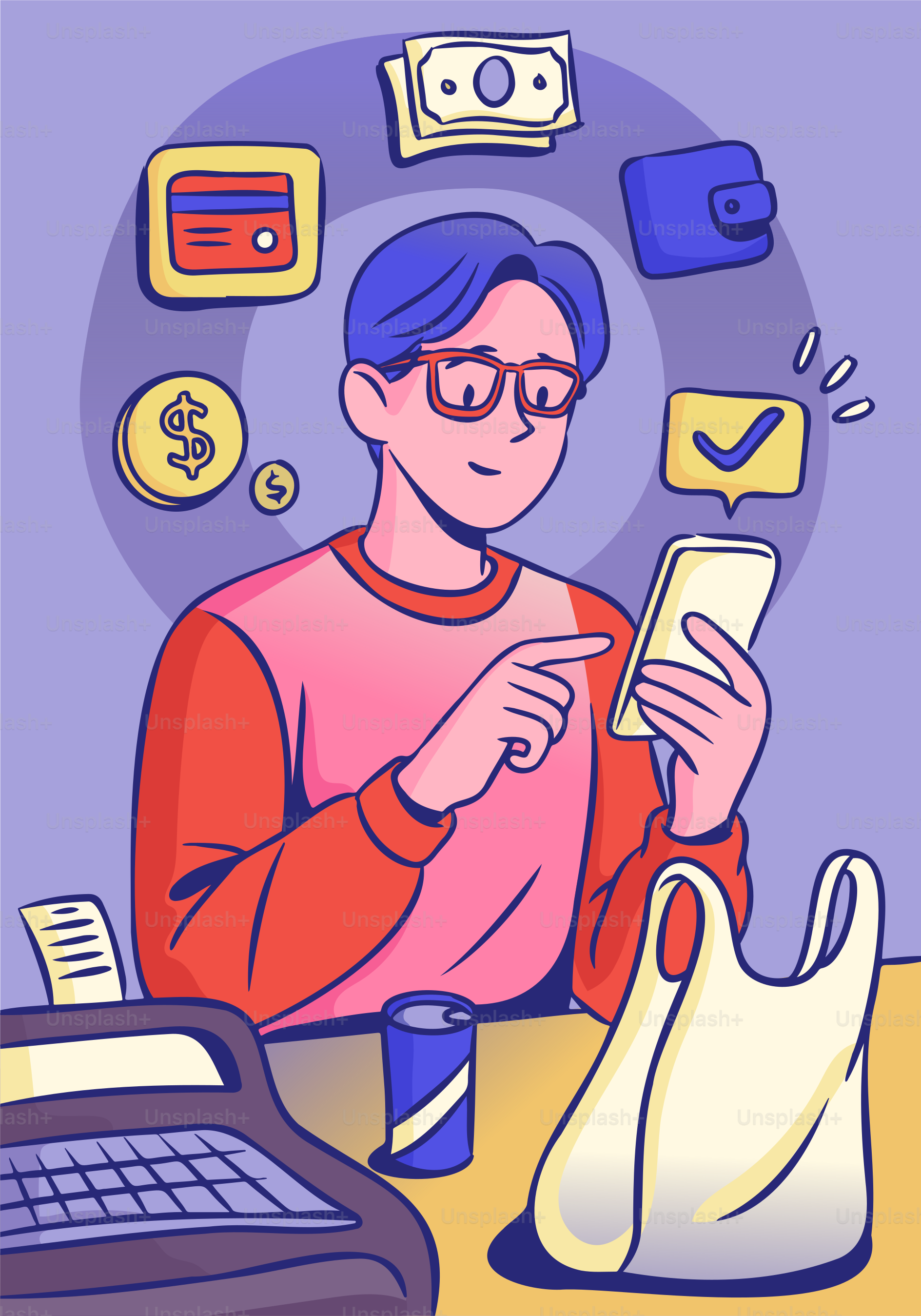 Homem usa telefone para fazer um pagamento.