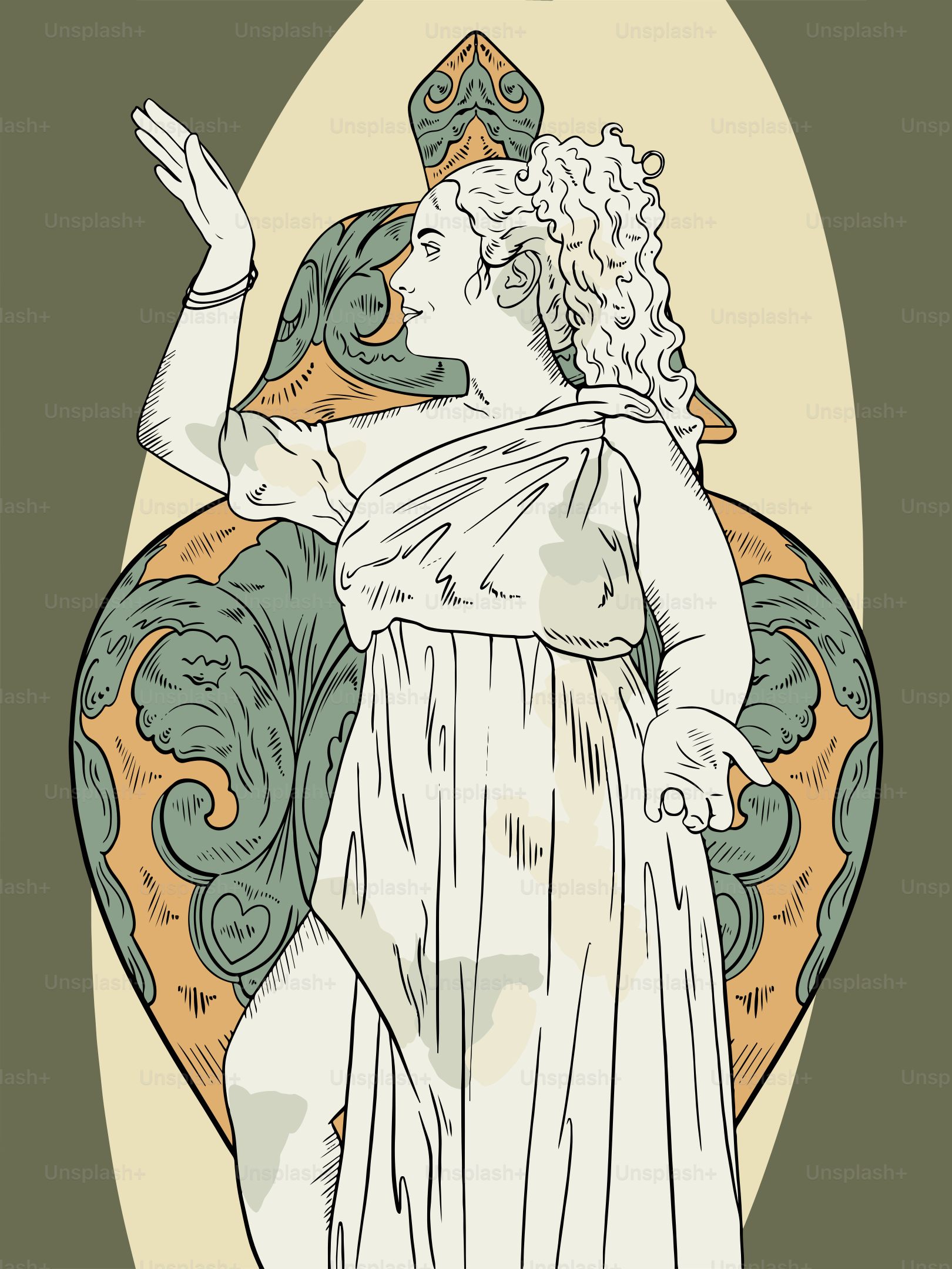 Frau mit einer Vase.