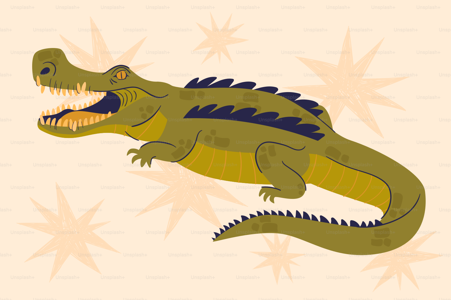 간단한 캡션입니다: 입을 벌린 악어 그림. 벡터 – Unsplash의 동물 이미지, image size:3000x2000