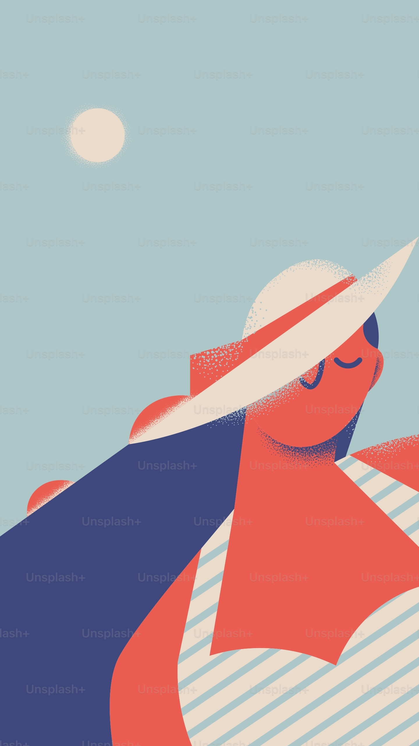 Une femme au chapeau apprécie une journée ensoleillée.