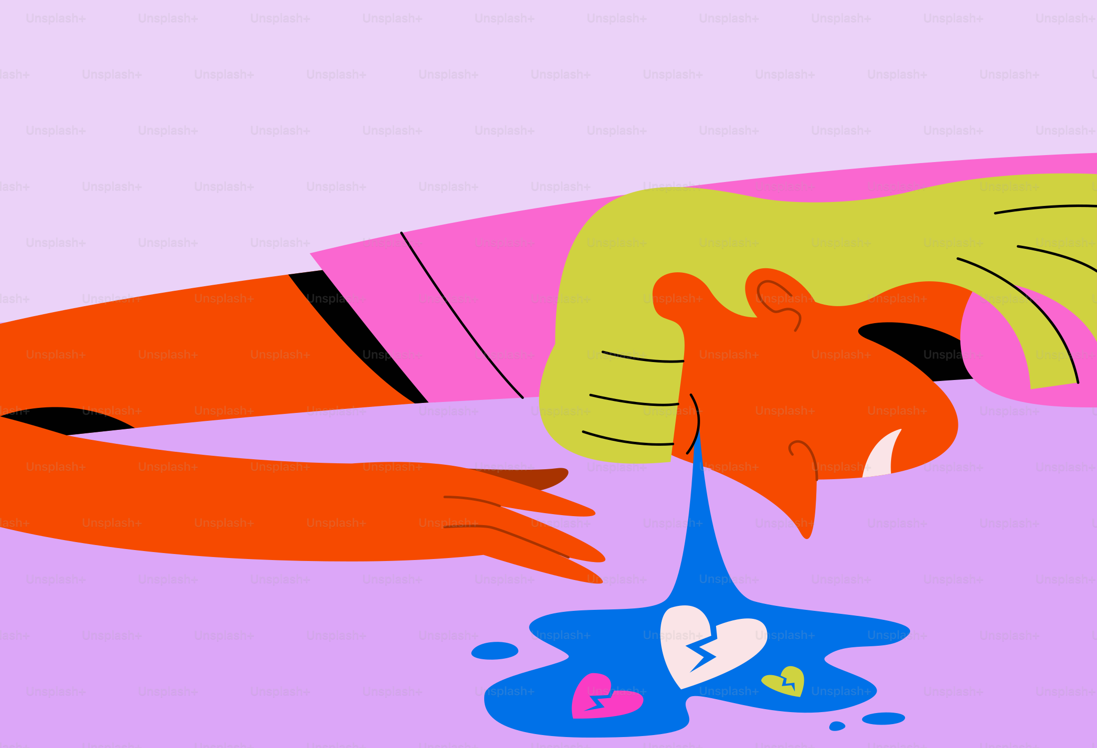 Sadness pours out of the person's face.