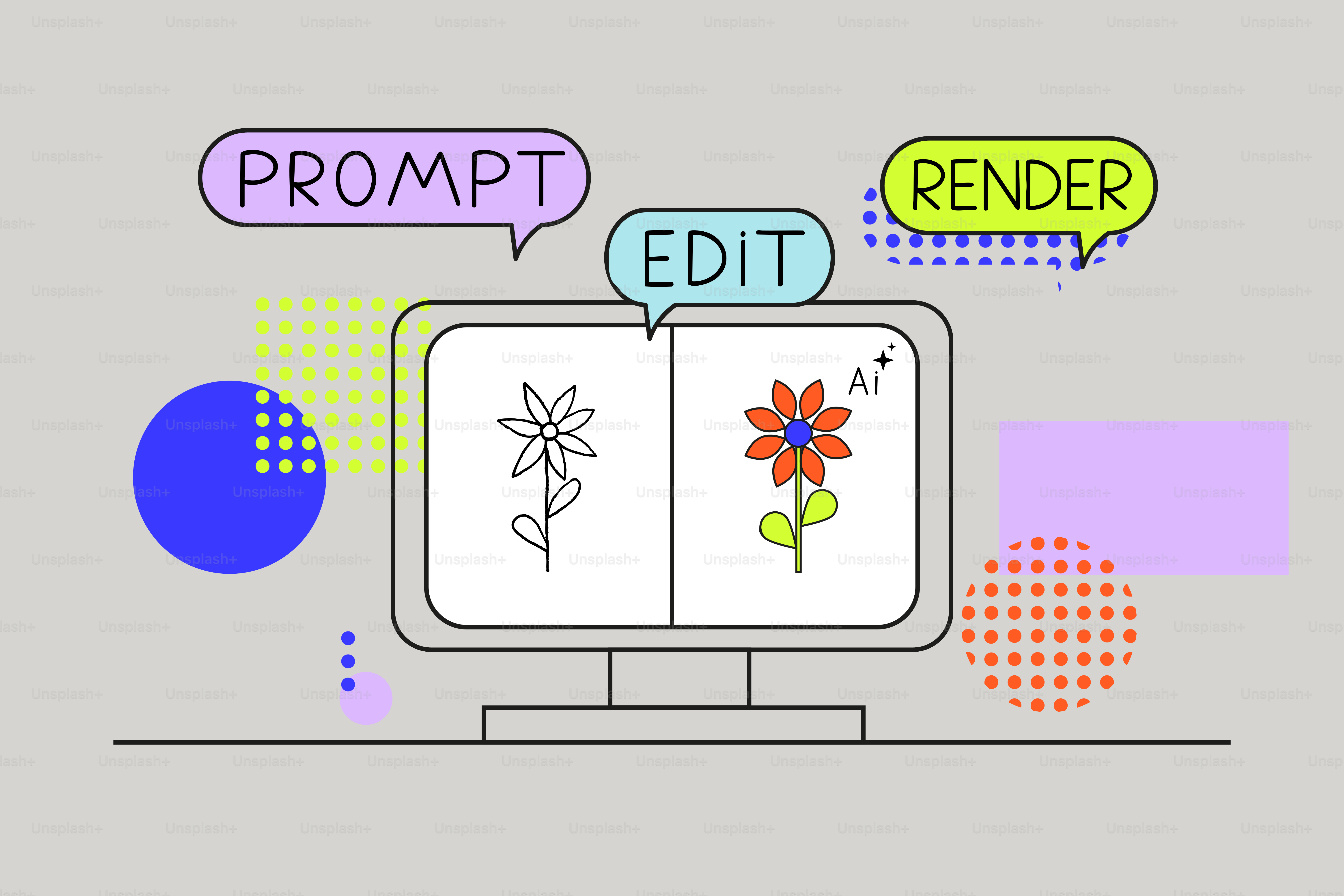 A flower is edited on a computer screen.