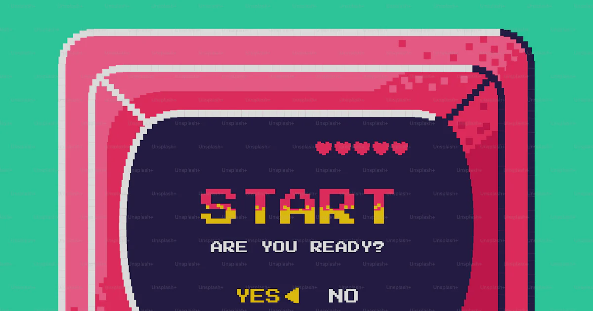 Video Game Start Screen Examples Retro-style video game