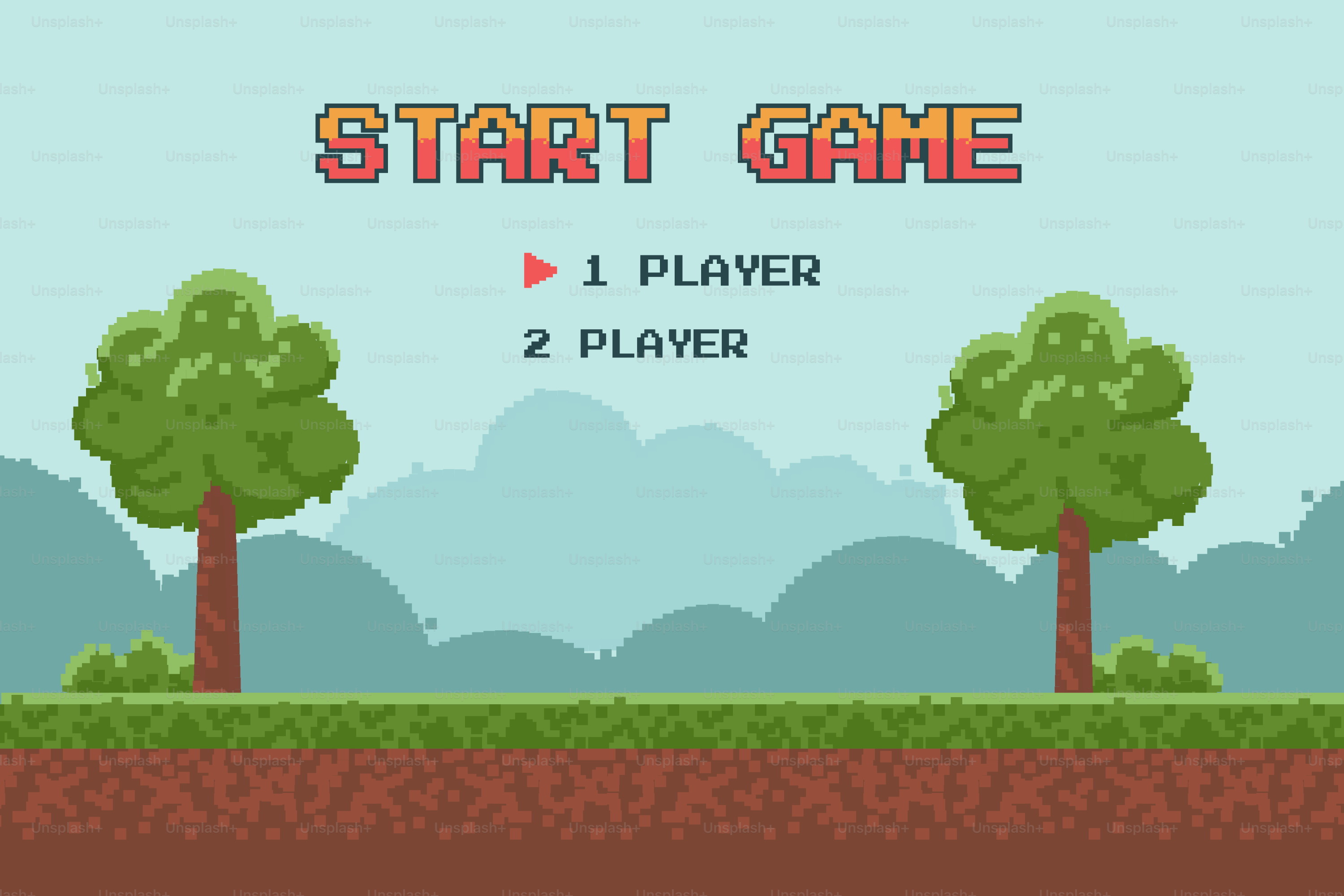 Game start screen with player selection options.