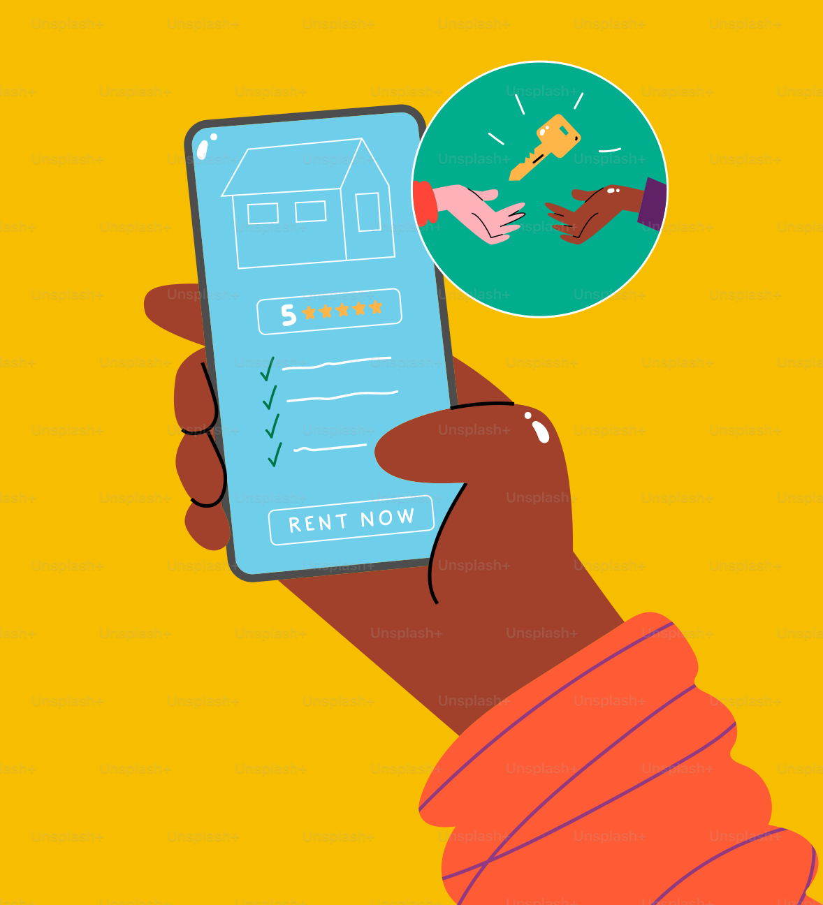 Ein Haus mit einer Smartphone-App mieten.