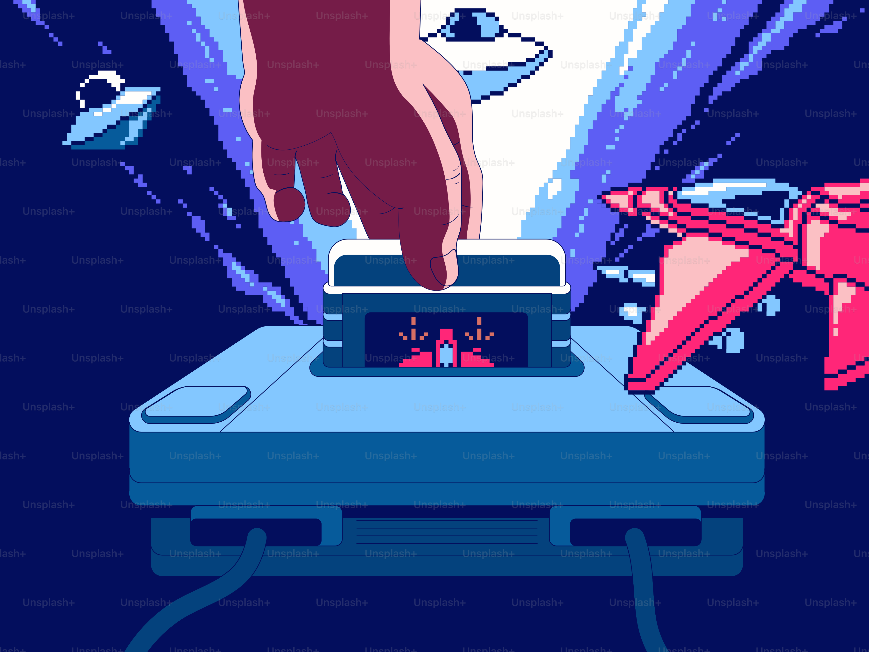 Insertar un cartucho de videojuego en una consola.